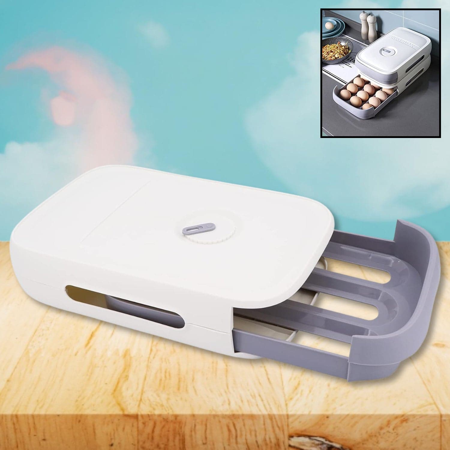 Egg Storage Box Plastic Egg Drawer (1 Pc) thumbnail 8