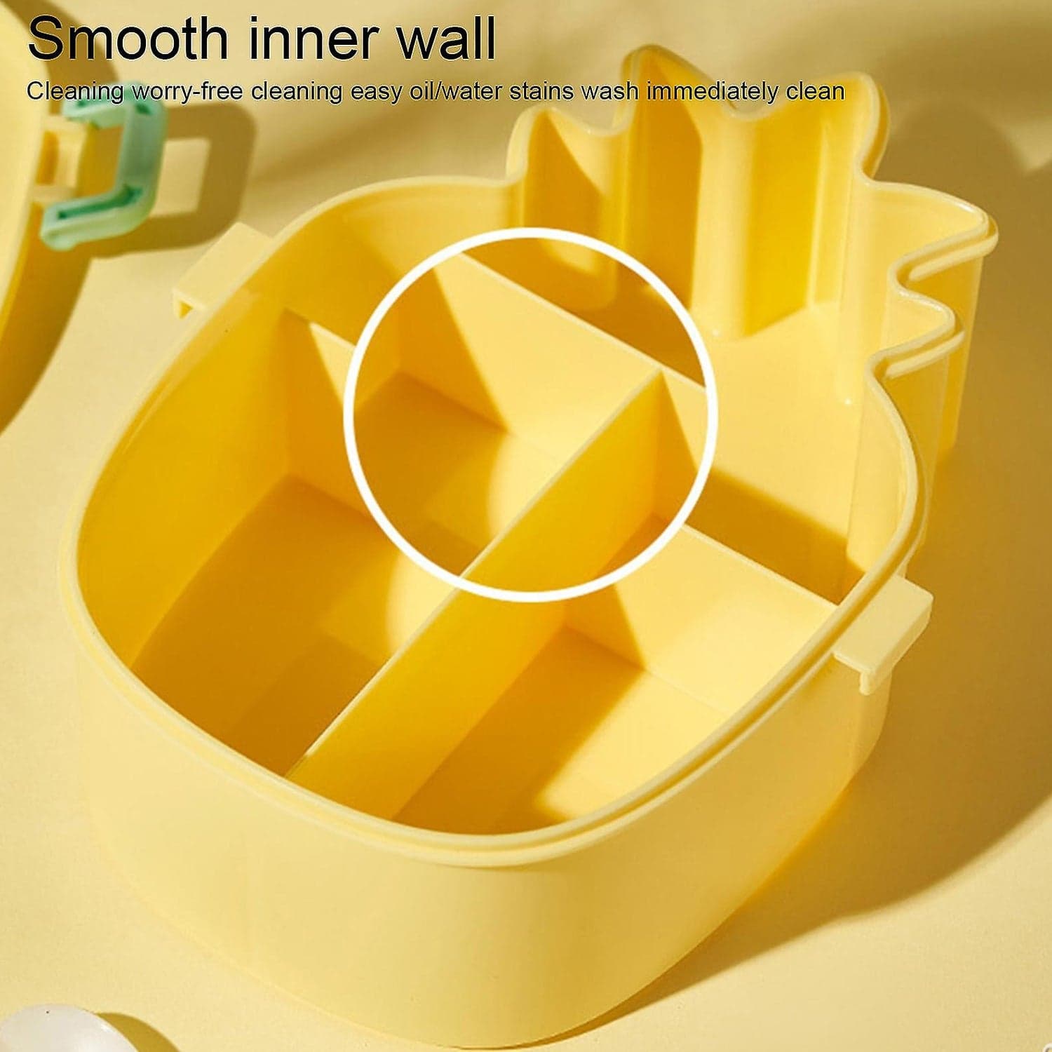 Kids Lunch Box Cute Pineapple Shaped Bento Box With Fork Spoon Snack Container Microwave Portable Office Lunch Box (1 Pc / With Spoon thumbnail 7