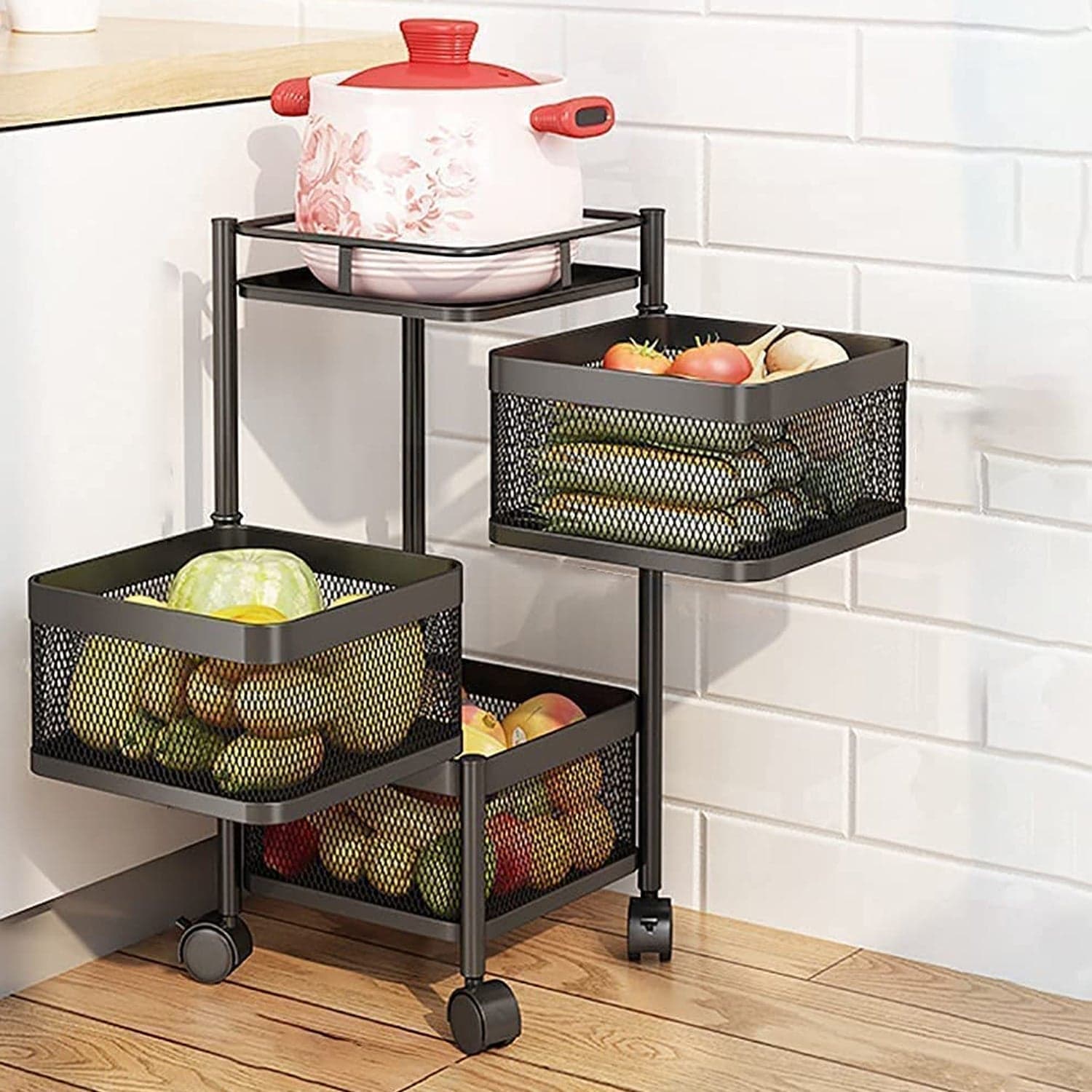Metal High Quality Kitchen Trolley Kitchen Organizer Items (3 Layer) thumbnail 1