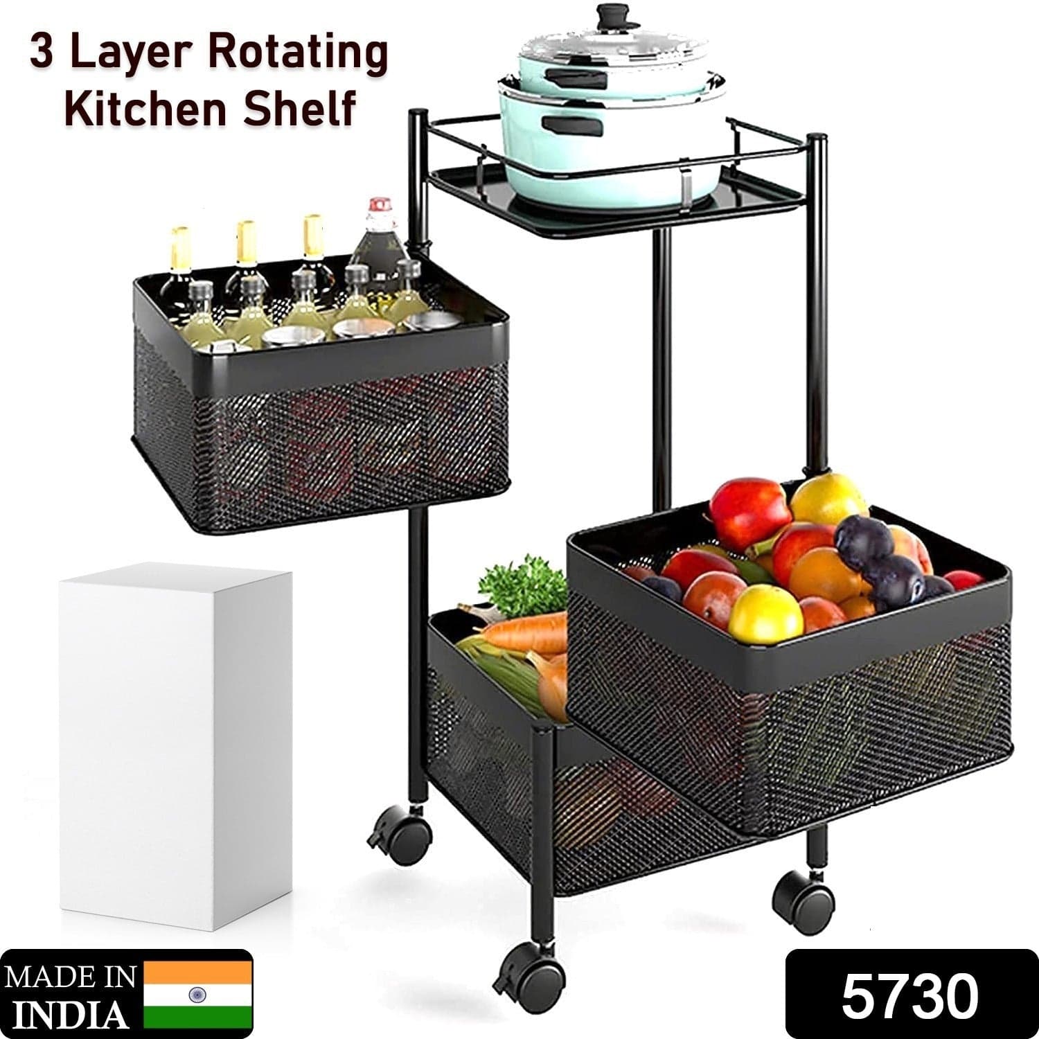 Metal High Quality Kitchen Trolley Kitchen Organizer Items (3 Layer) thumbnail 2