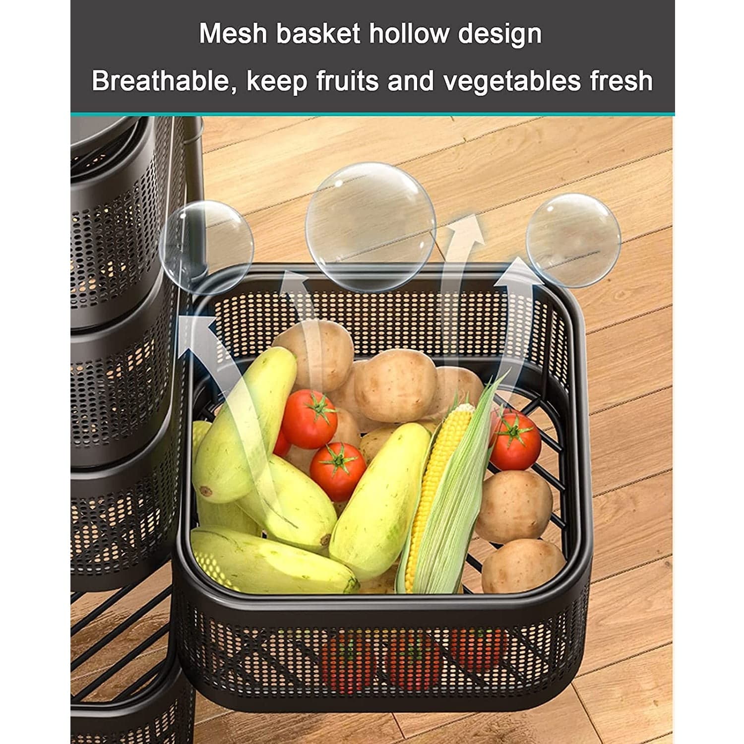 Metal High Quality Kitchen Trolley Kitchen Organizer Items (3 Layer) thumbnail 7