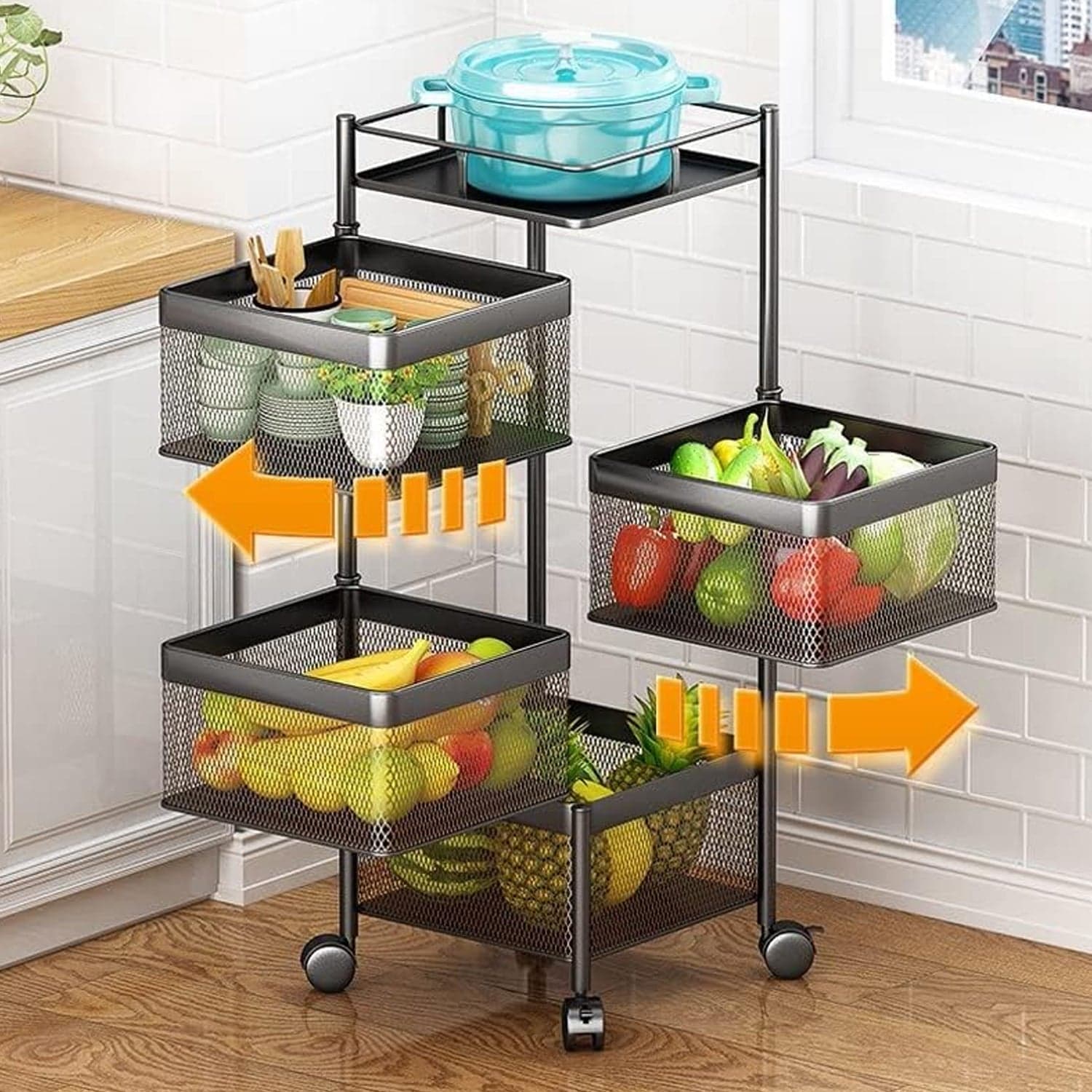 Metal High Quality Kitchen Trolley (4 Layer) thumbnail 3