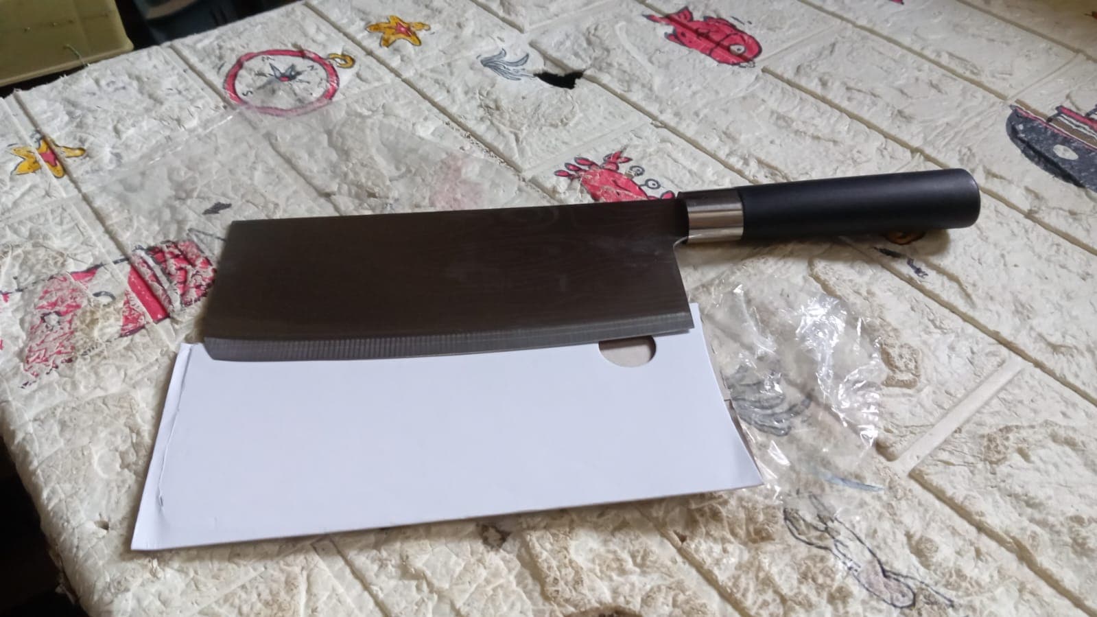 Stainless Steel Chef Damascus Cleaver Vegetable Knife With Plastic Handle & Cover thumbnail 8