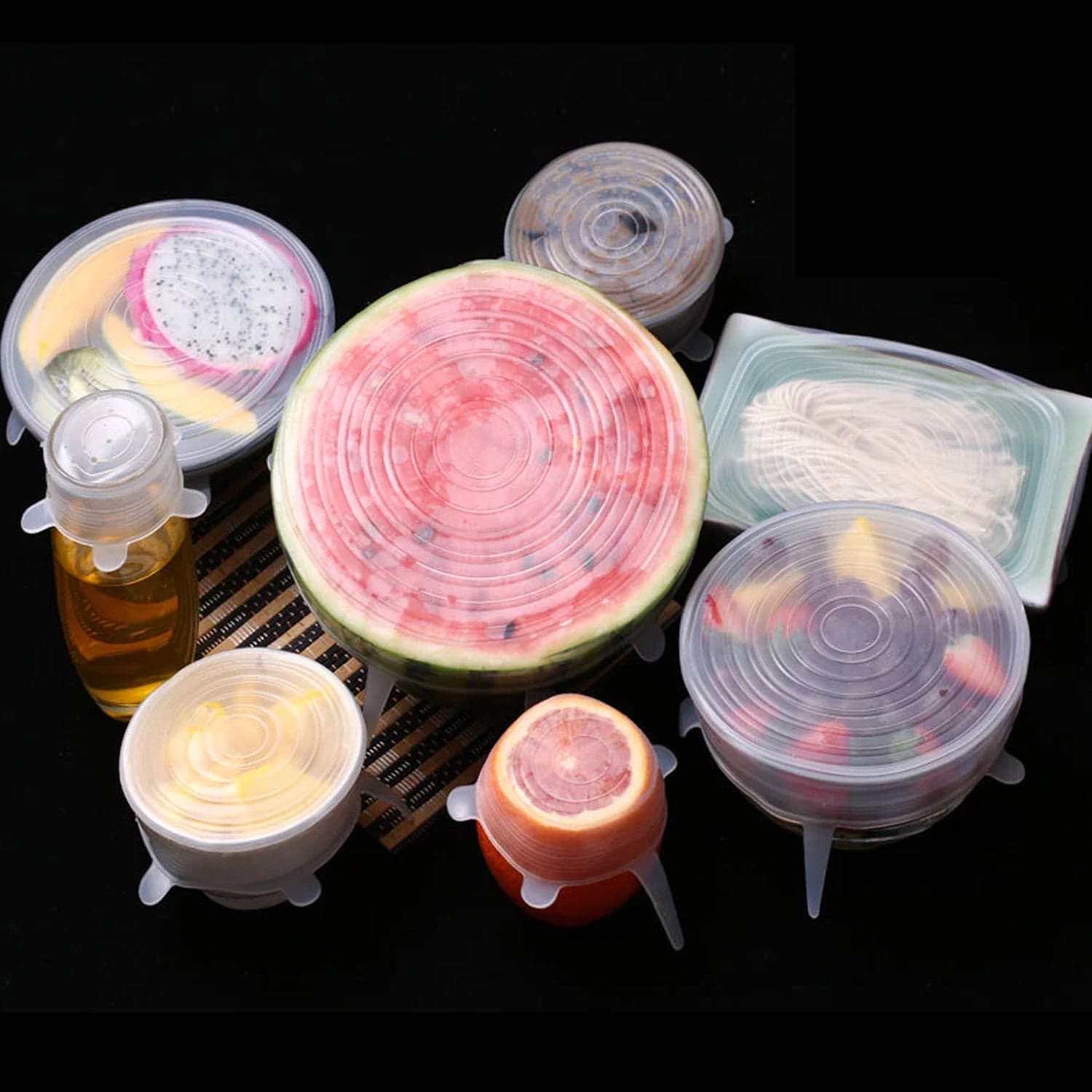 Silicone Stretch Lids, Microwave & Freezer Safe Food Covers (6 Pcs Set /95 Gm ) thumbnail 10