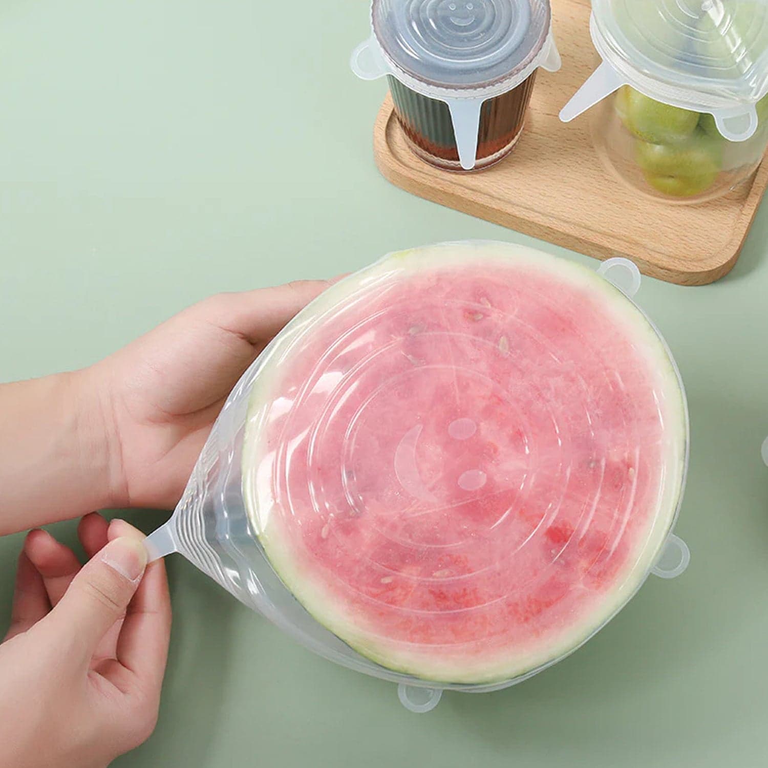 Silicone Stretch Lids, Microwave & Freezer Safe Food Covers (6 Pcs Set /95 Gm ) thumbnail 3