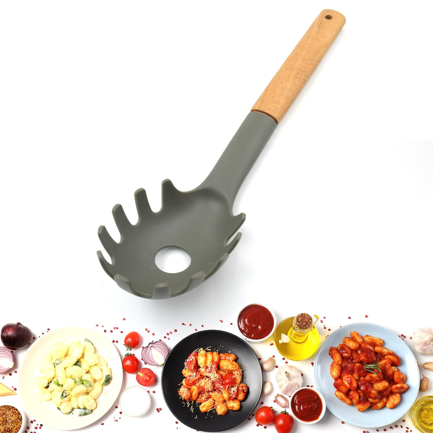 Plastic Kitchen Accessories Whisk , Pasta Spoon & Soup Spoon Heat Resistant Non Stick Spoons Kitchen Cookware Items (1 Pc ) thumbnail 6