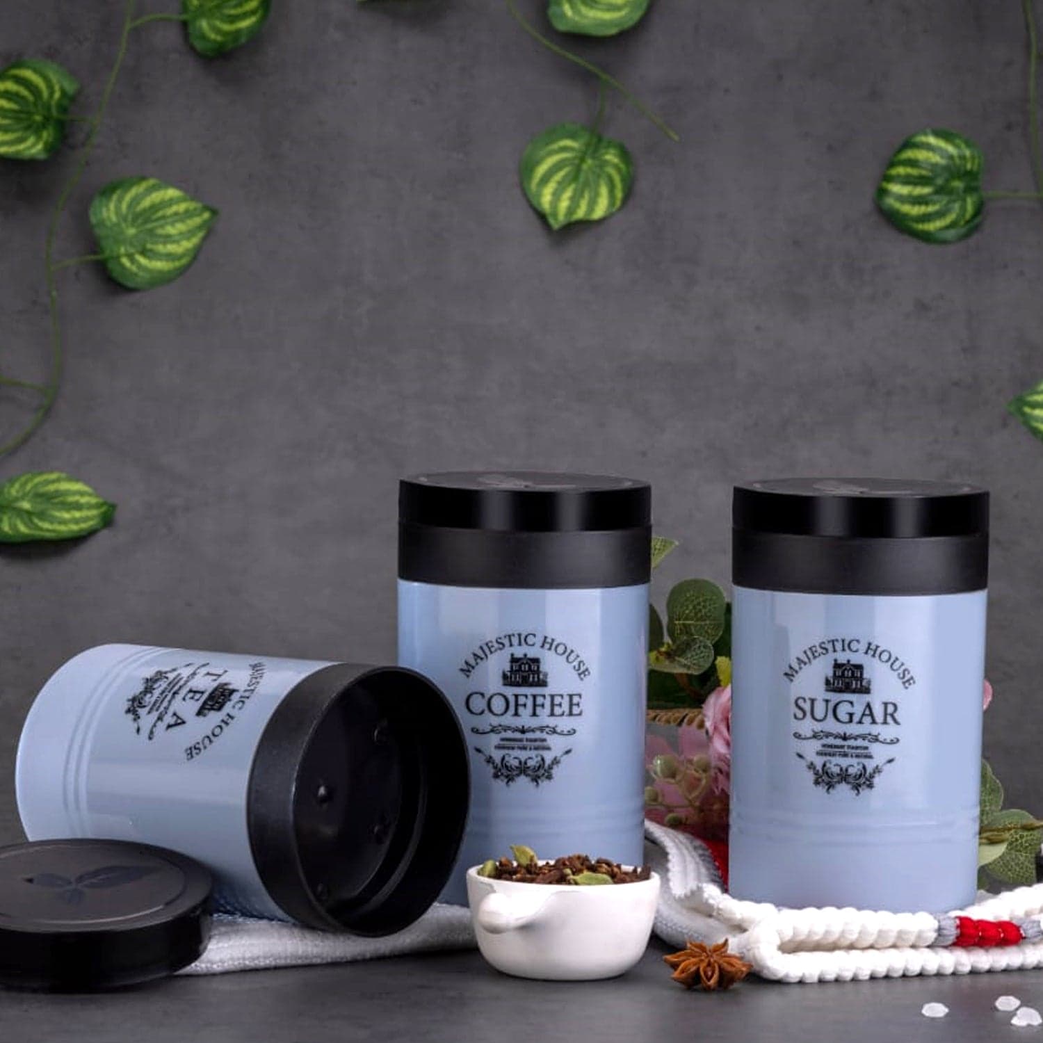 Airtight Containers of For Tea, Coffee, Sugar & More (3 Pcs Set) thumbnail 3
