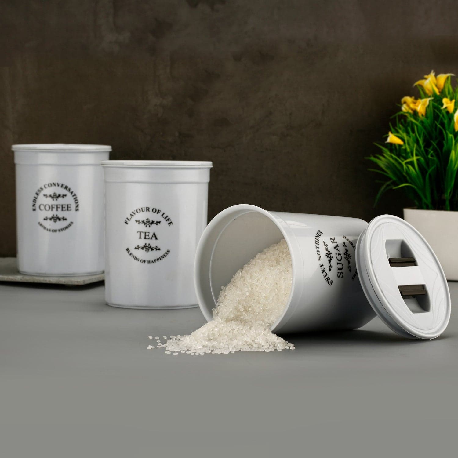Airtight Containers of For Tea, Coffee, Sugar & More (3 Pcs Set) thumbnail 4