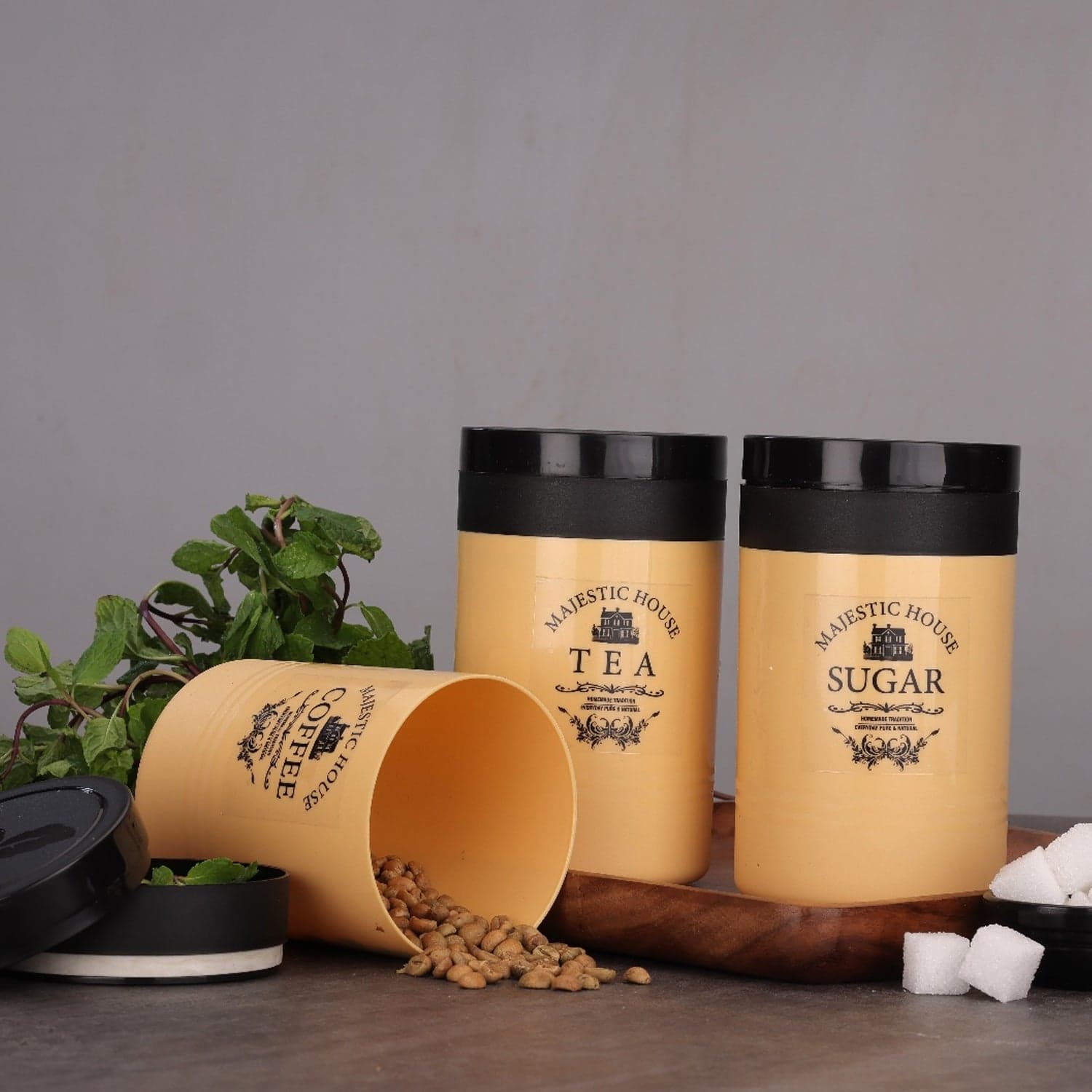 Airtight Containers of For Tea, Coffee, Sugar & More (3 Pcs Set) thumbnail 9