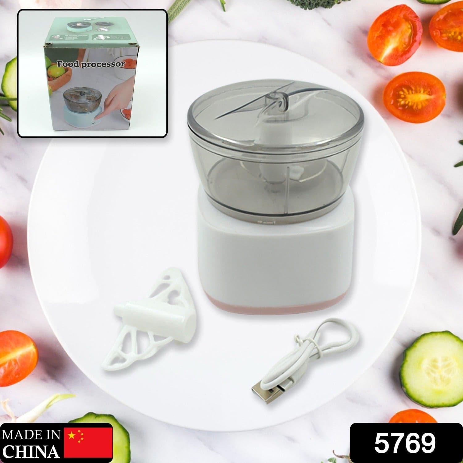Portable Mini Food Processor Chopper Electric Veggie Chopper 3 Blades With Charching Cable Type C thumbnail 2