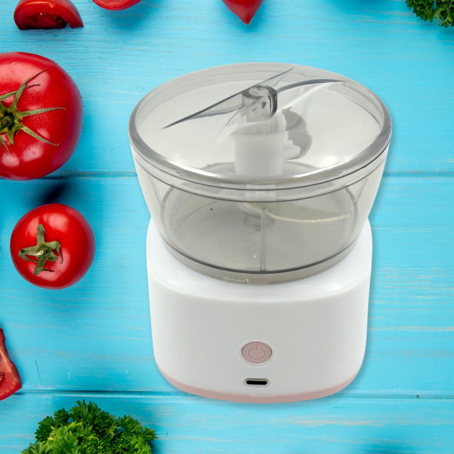 Portable Mini Food Processor Chopper Electric Veggie Chopper 3 Blades With Charching Cable Type C thumbnail 3