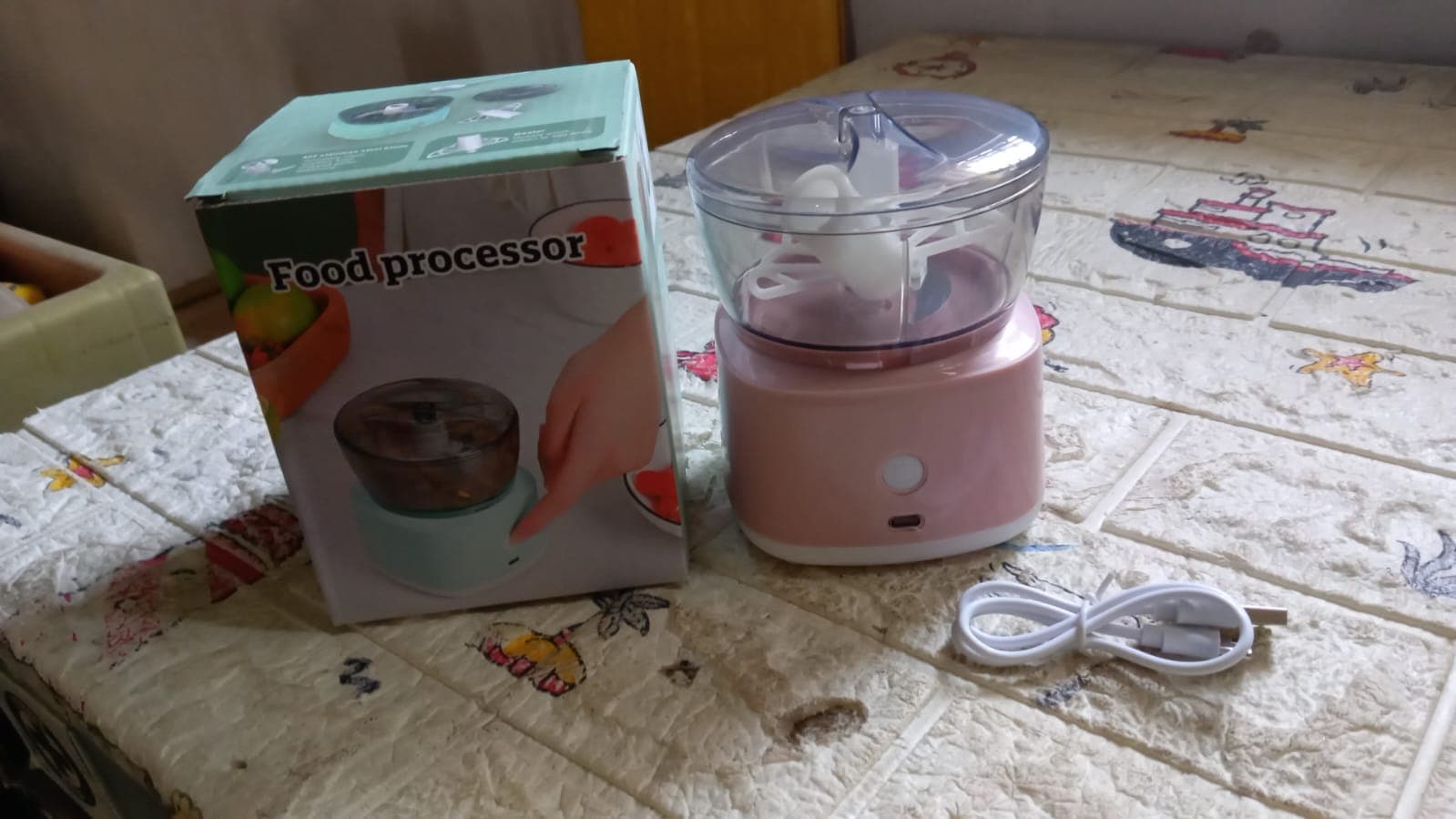 Portable Mini Food Processor Chopper Electric Veggie Chopper 3 Blades With Charching Cable Type C thumbnail 7
