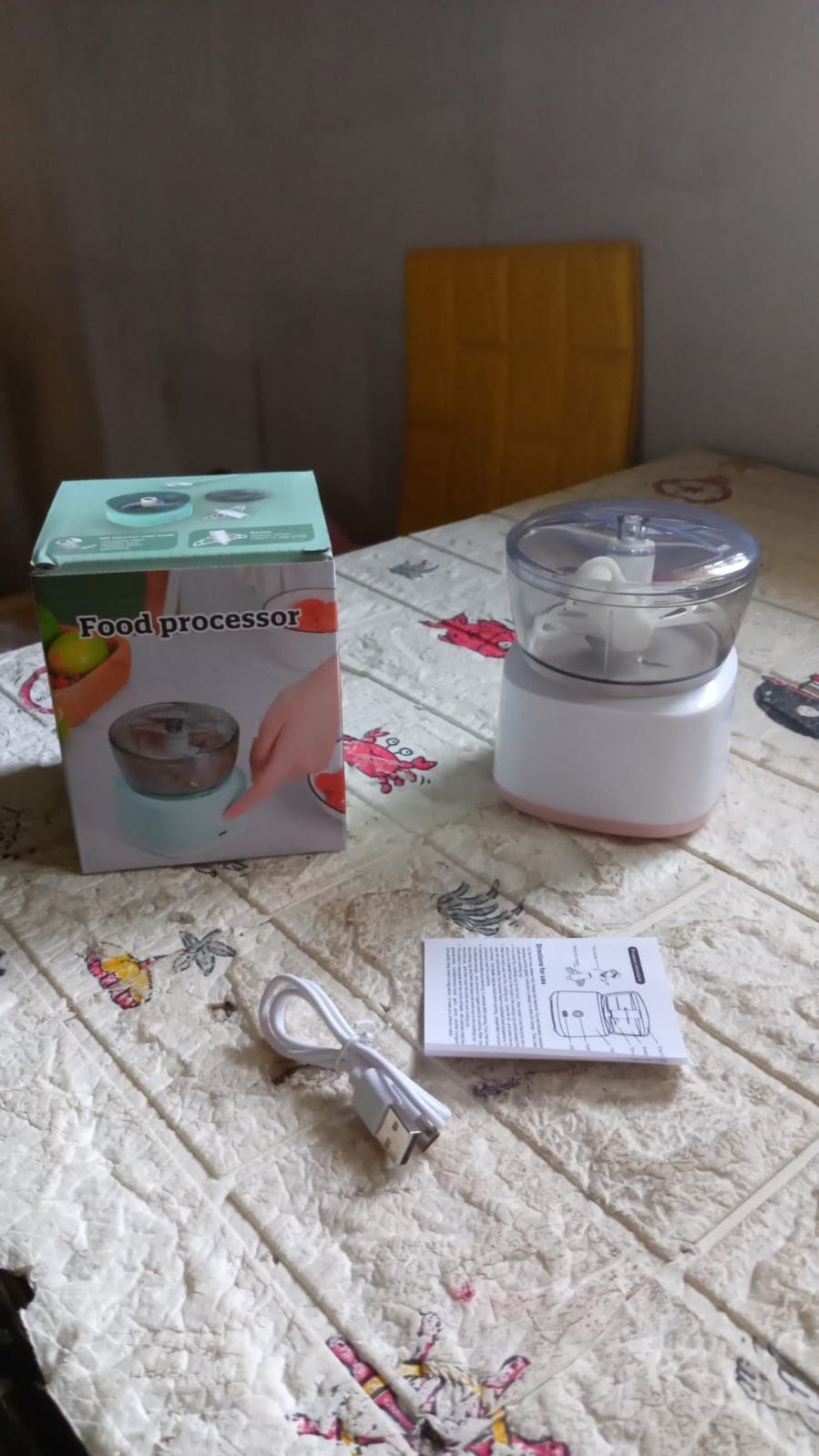 Portable Mini Food Processor Chopper Electric Veggie Chopper 3 Blades With Charching Cable Type C thumbnail 8