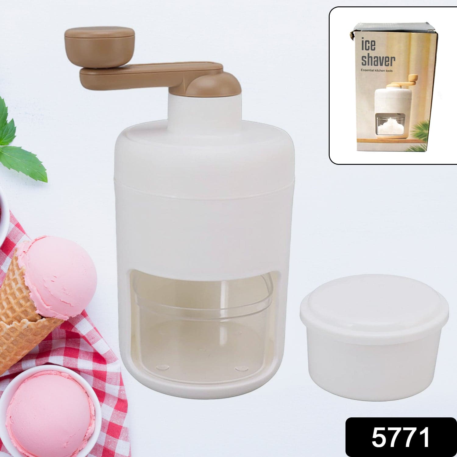 Portable Gola Maker and Ice Crusher | Manual Shaved Ice & Smoothie Machine thumbnail 2