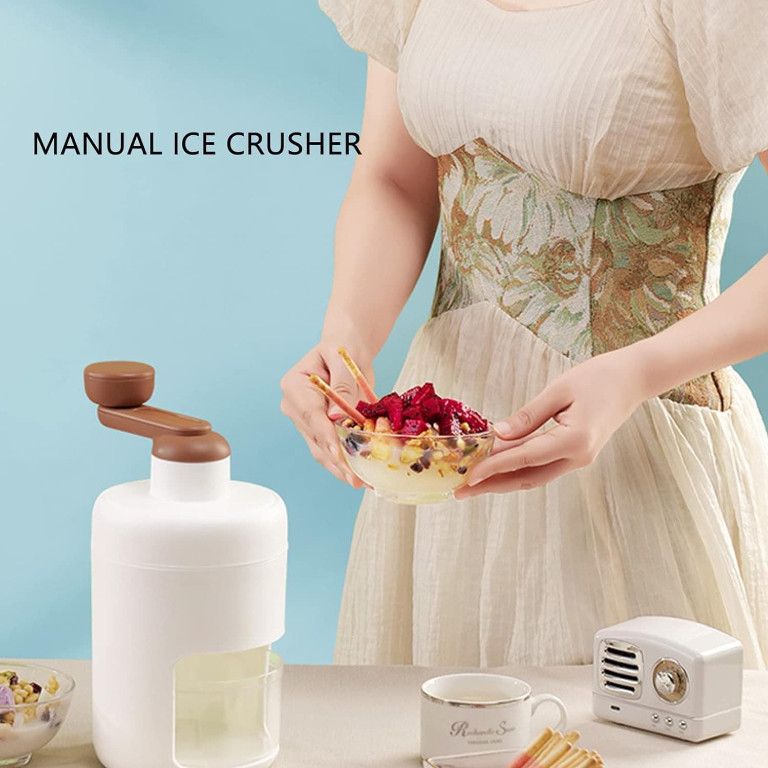 Portable Gola Maker and Ice Crusher | Manual Shaved Ice & Smoothie Machine thumbnail 3