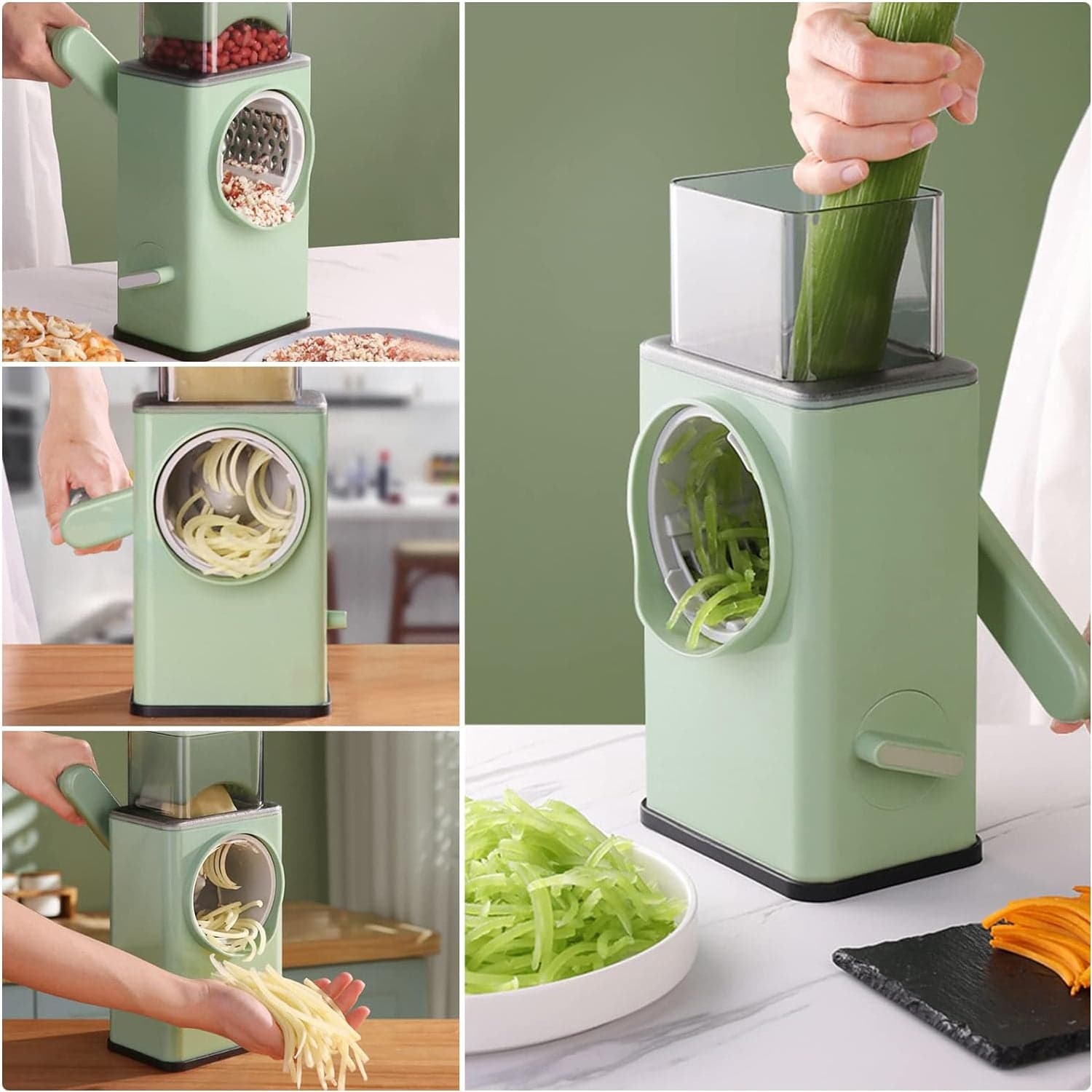 Stainless Steel Vegetable Chopper with 6 Blades - Kitchen Mandoline Slicer thumbnail 1