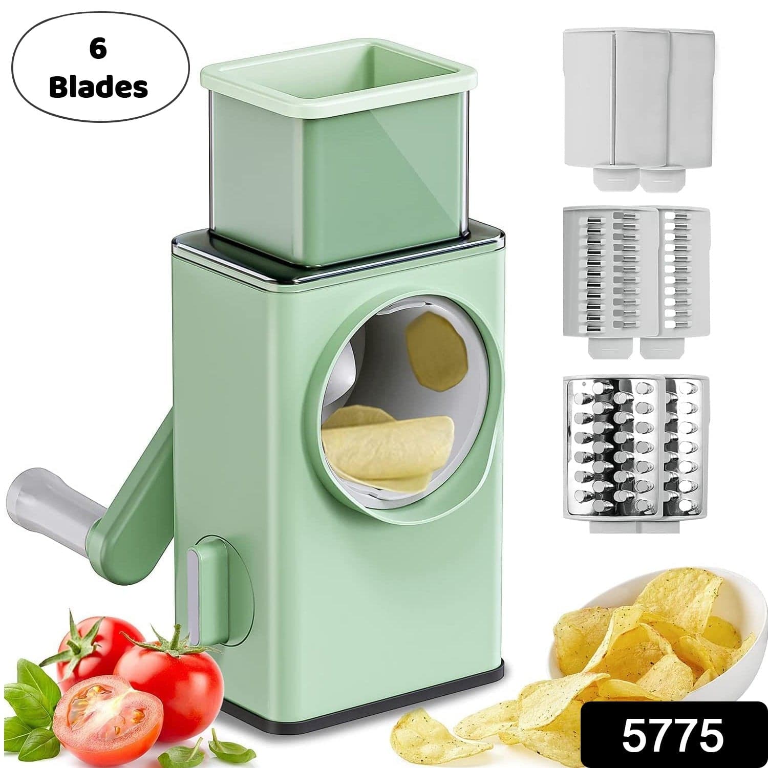 Stainless Steel Vegetable Chopper with 6 Blades - Kitchen Mandoline Slicer thumbnail 2