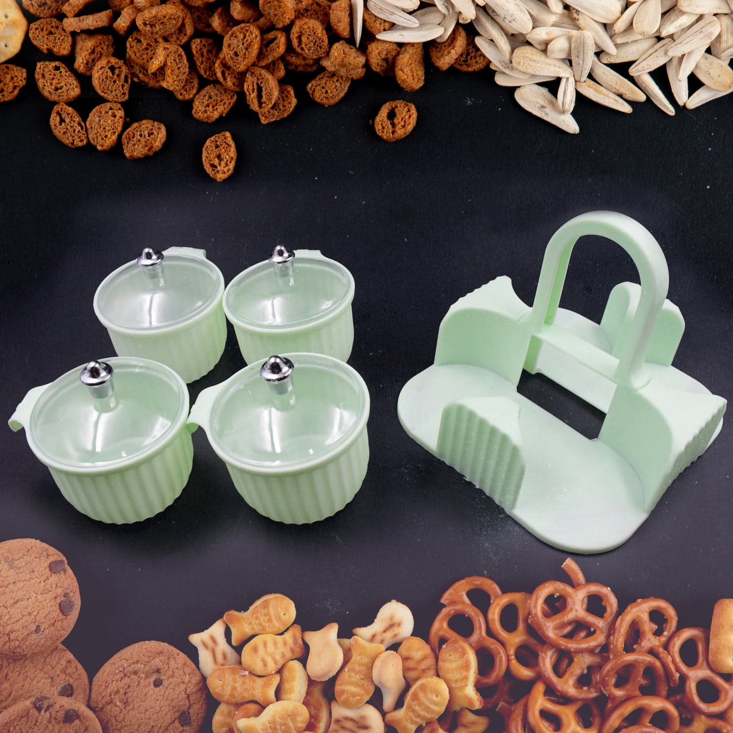 Multipurpose Plastic Storage Container Set: Kitchen Jars, Spices, Cookies thumbnail 6