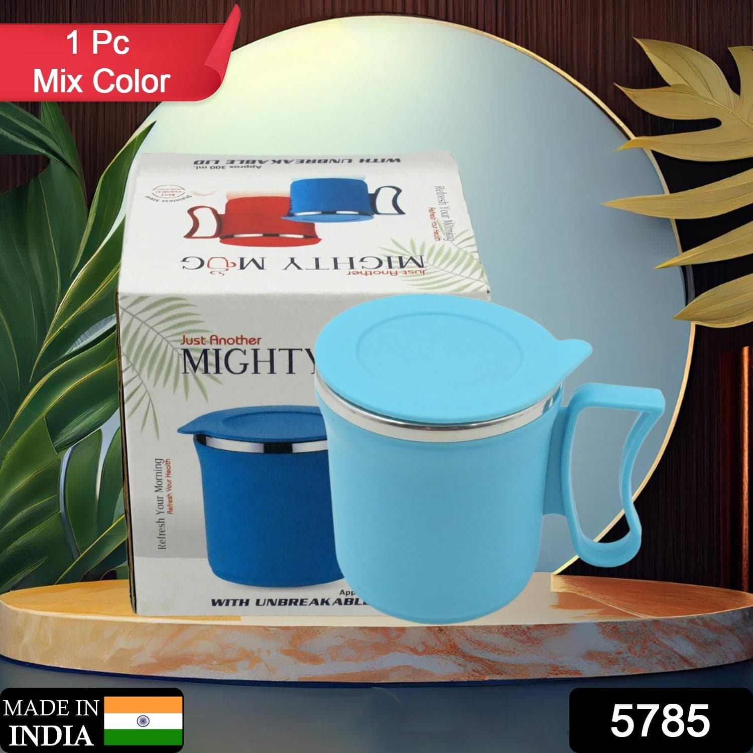 300ml Stainless Steel Mug: Insulated, Leakproof Lid, Hot/Cold Drinks (Mix Color) thumbnail 2