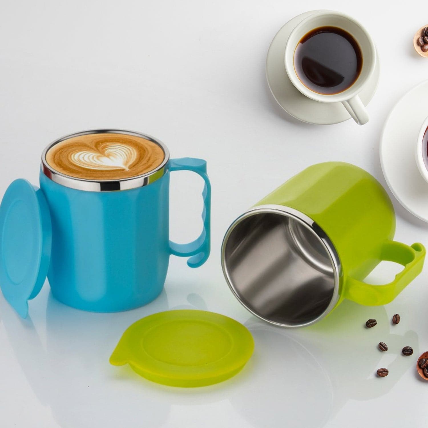 250ML Stainless Steel Mug: Insulated, Leakproof Lid, Hot/Cold Drinks (Mix Color) thumbnail 4