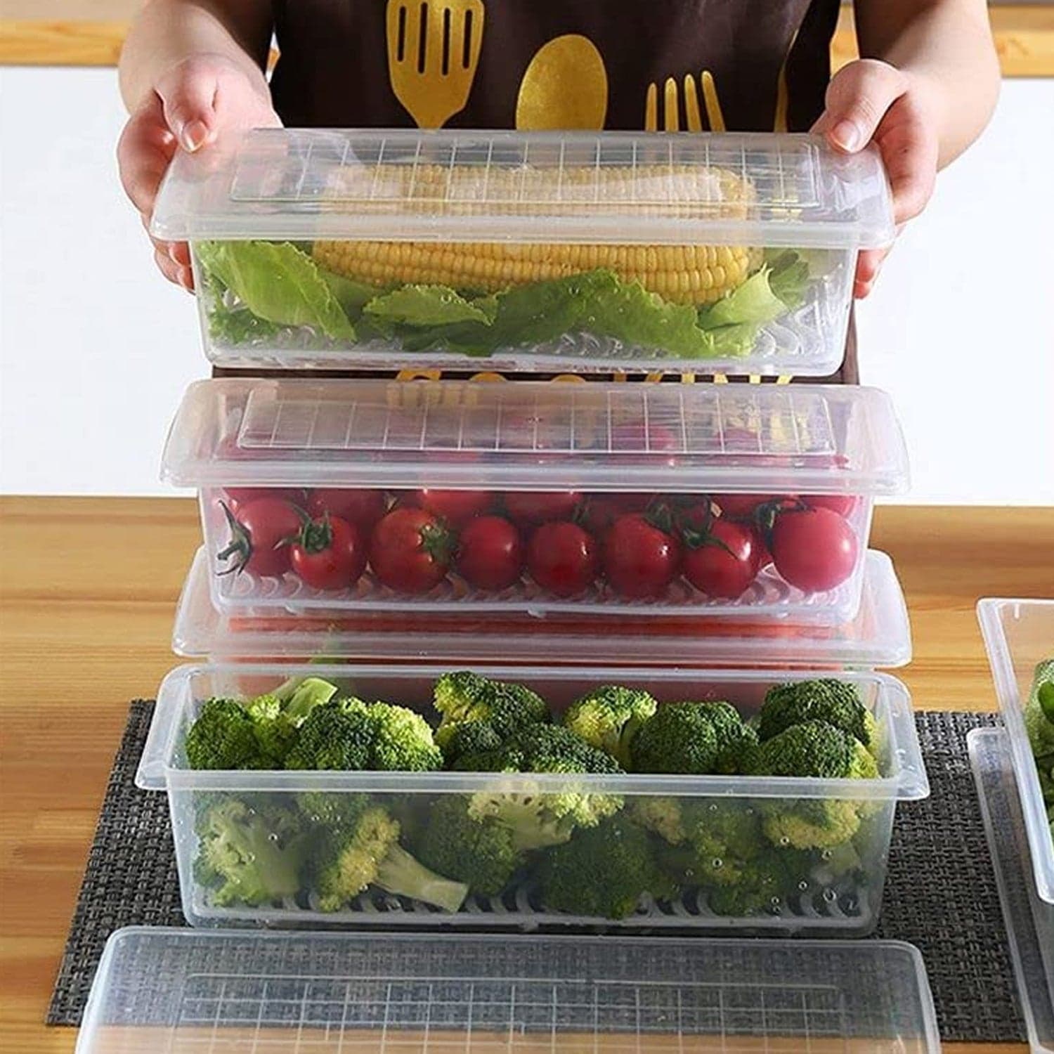 Vegetables & Fruits Freezer Storage Container (PACK OF 6PC 1500ML) thumbnail 1