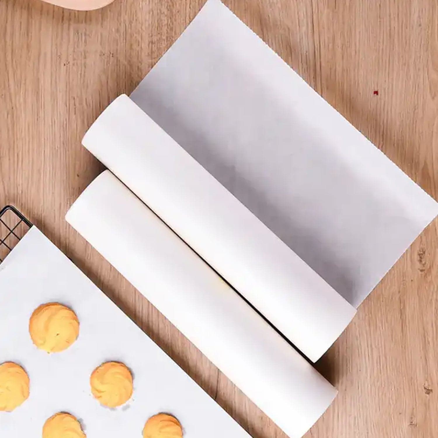 Non-Stick Parchment Paper: Easy Cleanup For Baking, Grilling & More (Microwave & Oven Safe / 5 Mtr) thumbnail 1