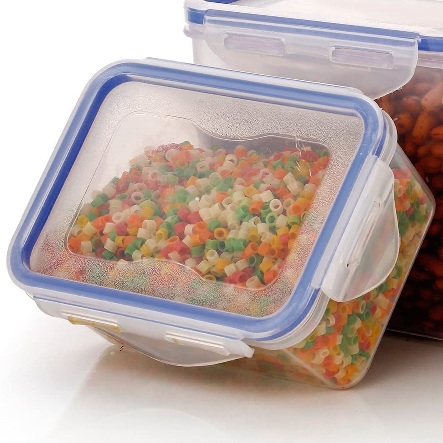 Rectangle Food Storage Containers: Airtight, Leak-Proof Lids (3-Pack, Clear ABS) thumbnail 6