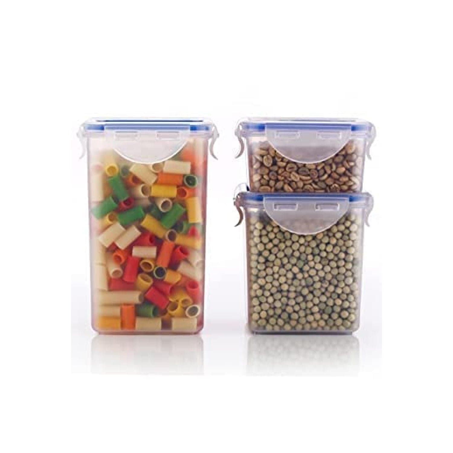 Rectangle Food Storage Containers: Airtight, Leak-Proof Lids (3-Pack, Clear ABS) thumbnail 7