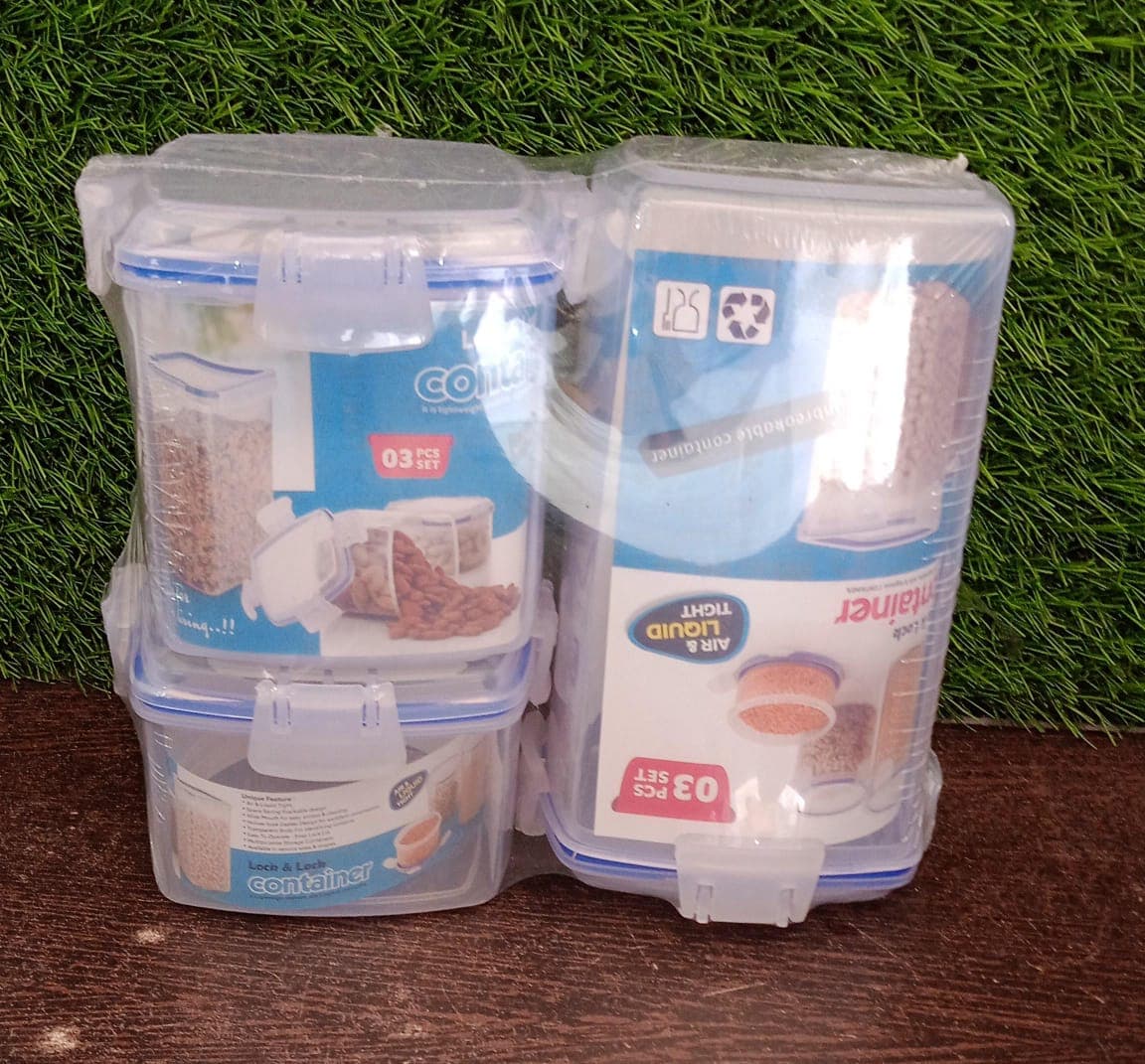 Rectangle Food Storage Containers: Airtight, Leak-Proof Lids (3-Pack, Clear ABS) thumbnail 9