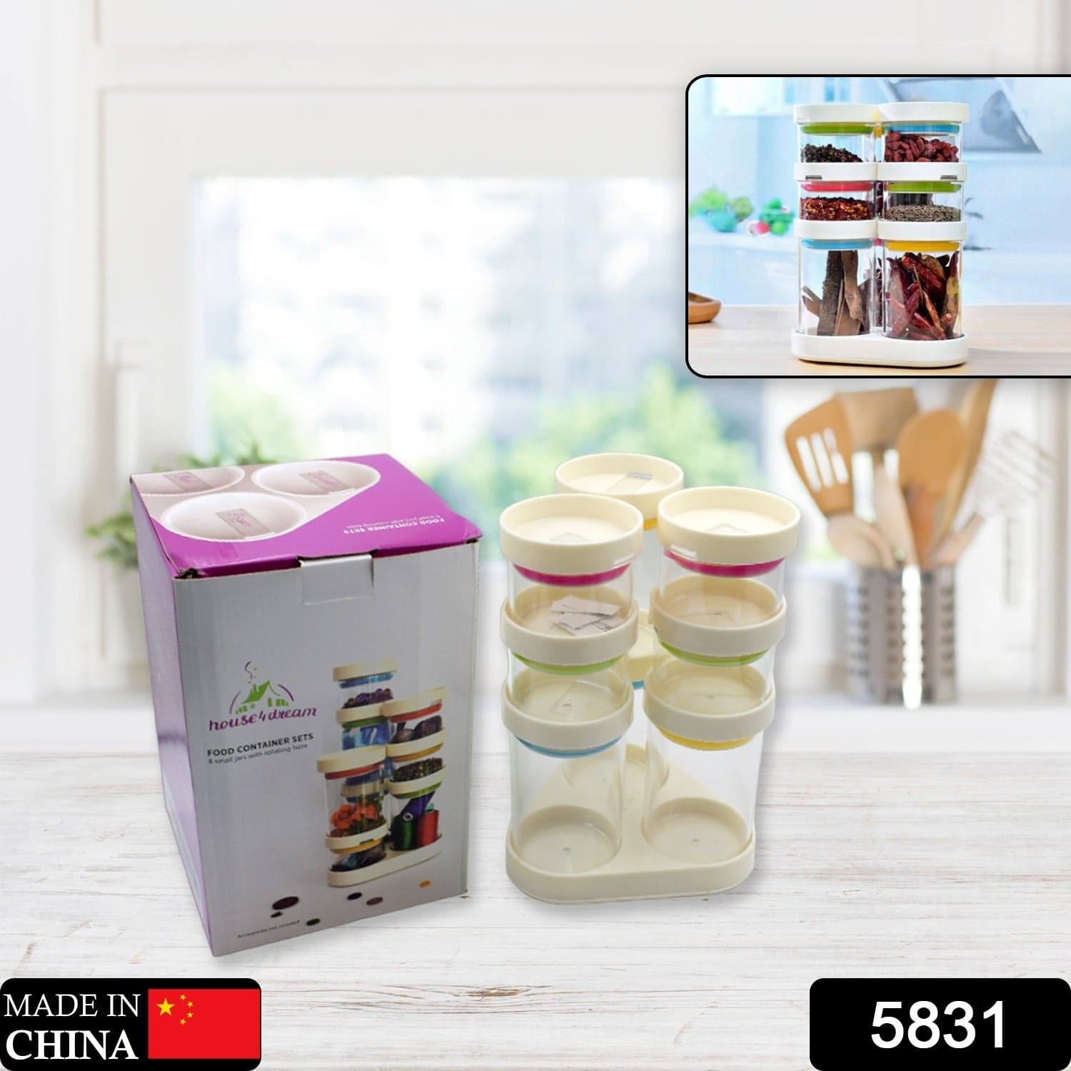 Multipurpose Plastic Transparent Storage Containers Masala Box Dabba Spice thumbnail 2