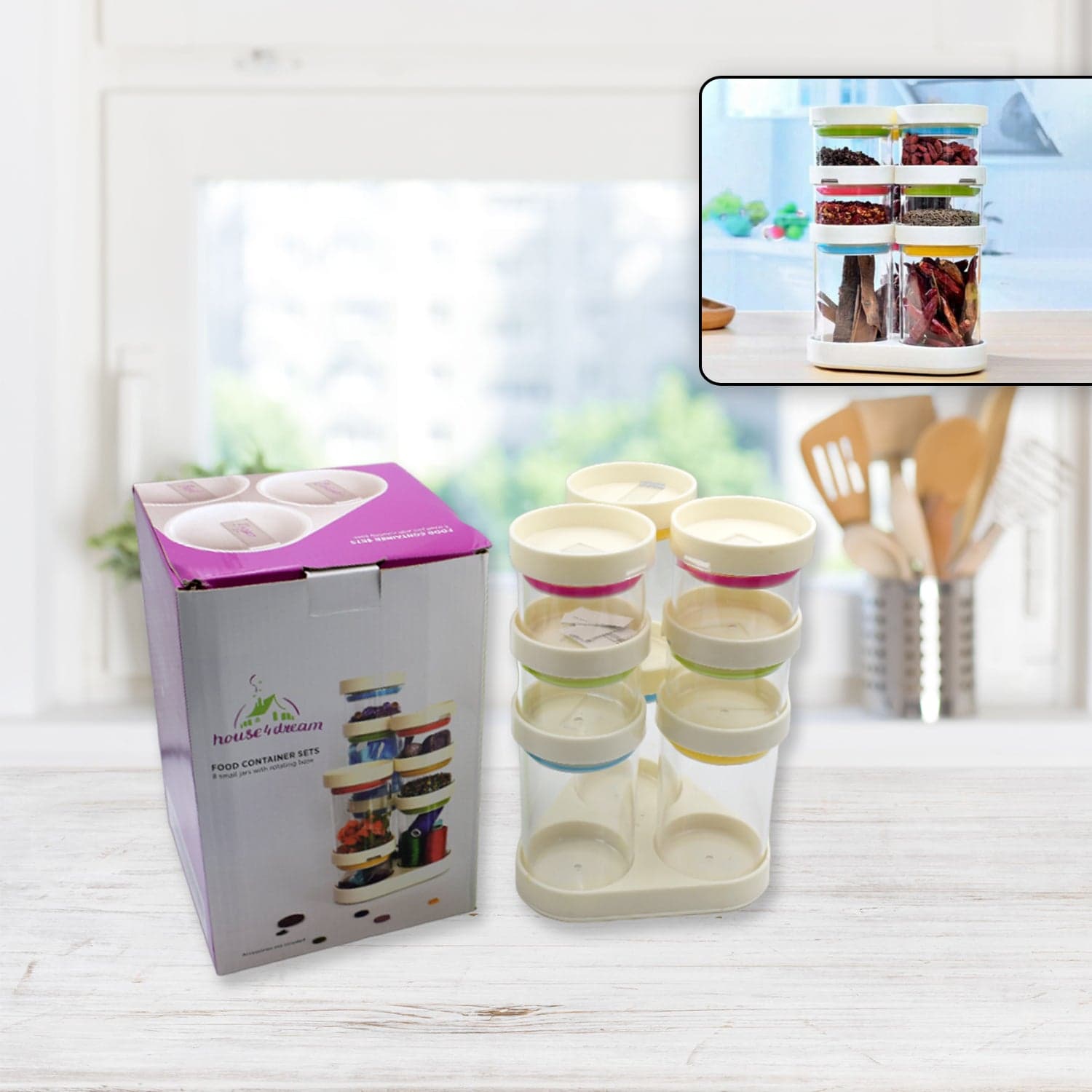 Multipurpose Plastic Transparent Storage Containers Masala Box Dabba Spice thumbnail 6