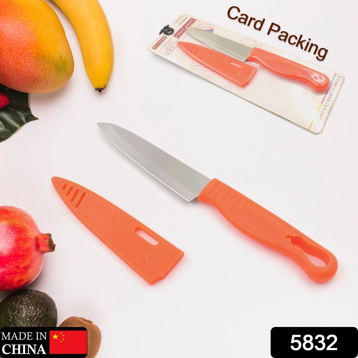 Stainless Steel Knife For Kitchen Use, Knife Set, Knife & Non-Slip Handle With Blade Cover Knife, Fruit, Vegetable,Knife Set (1 Pc) ID-5832 thumbnail 2