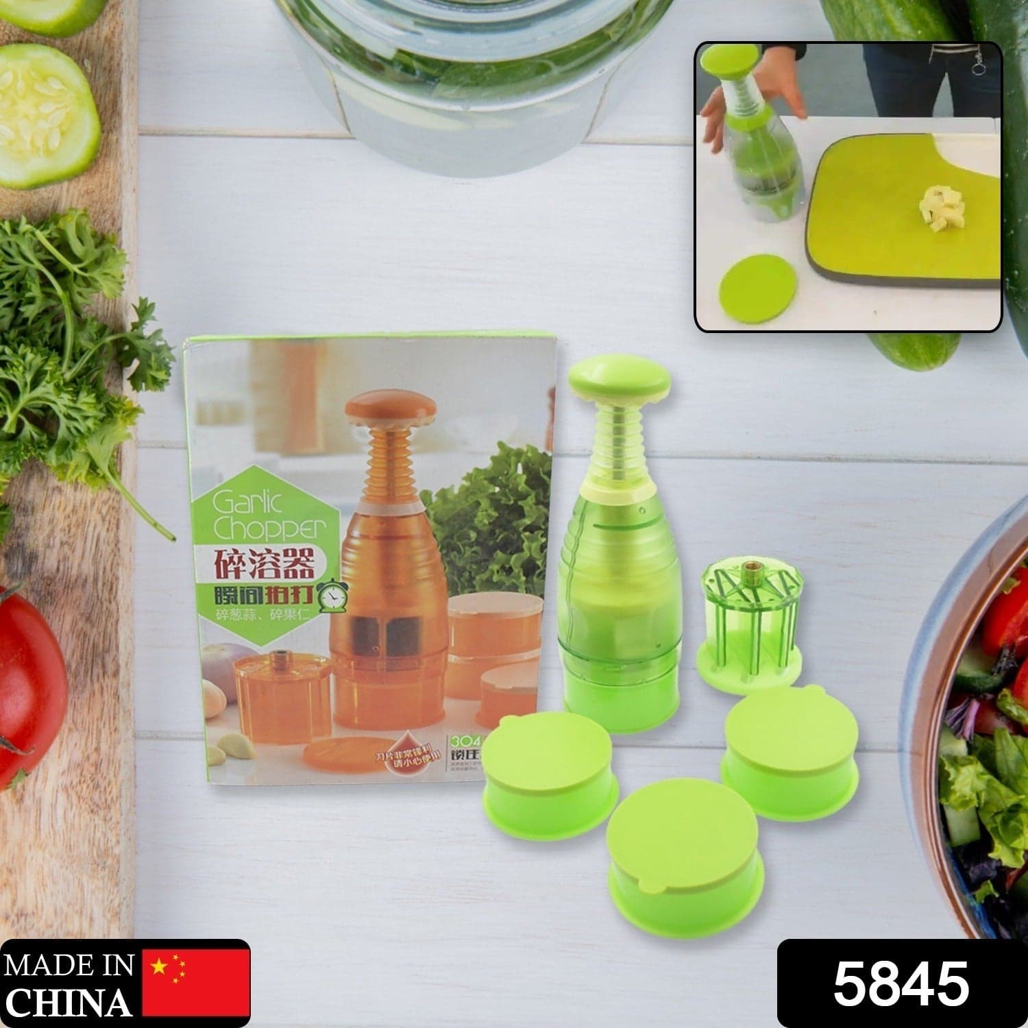 Food Chopper, Easy To Clean Manual Hand Chopper Dicer, Slap Press Chopper Mincer For Vegetables Onions Garlic Nuts Salads thumbnail 2