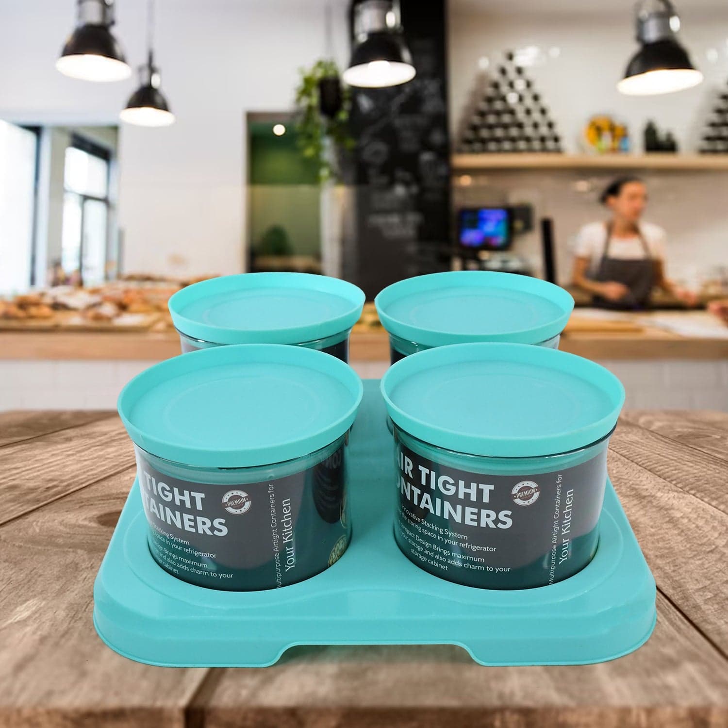 Airtight Container Jar 4 Pc Set With Stylish Tray for Kitchen Unbreakable Jar Set for Multipurpose Storage ( Mukhwas Dani ) thumbnail 6