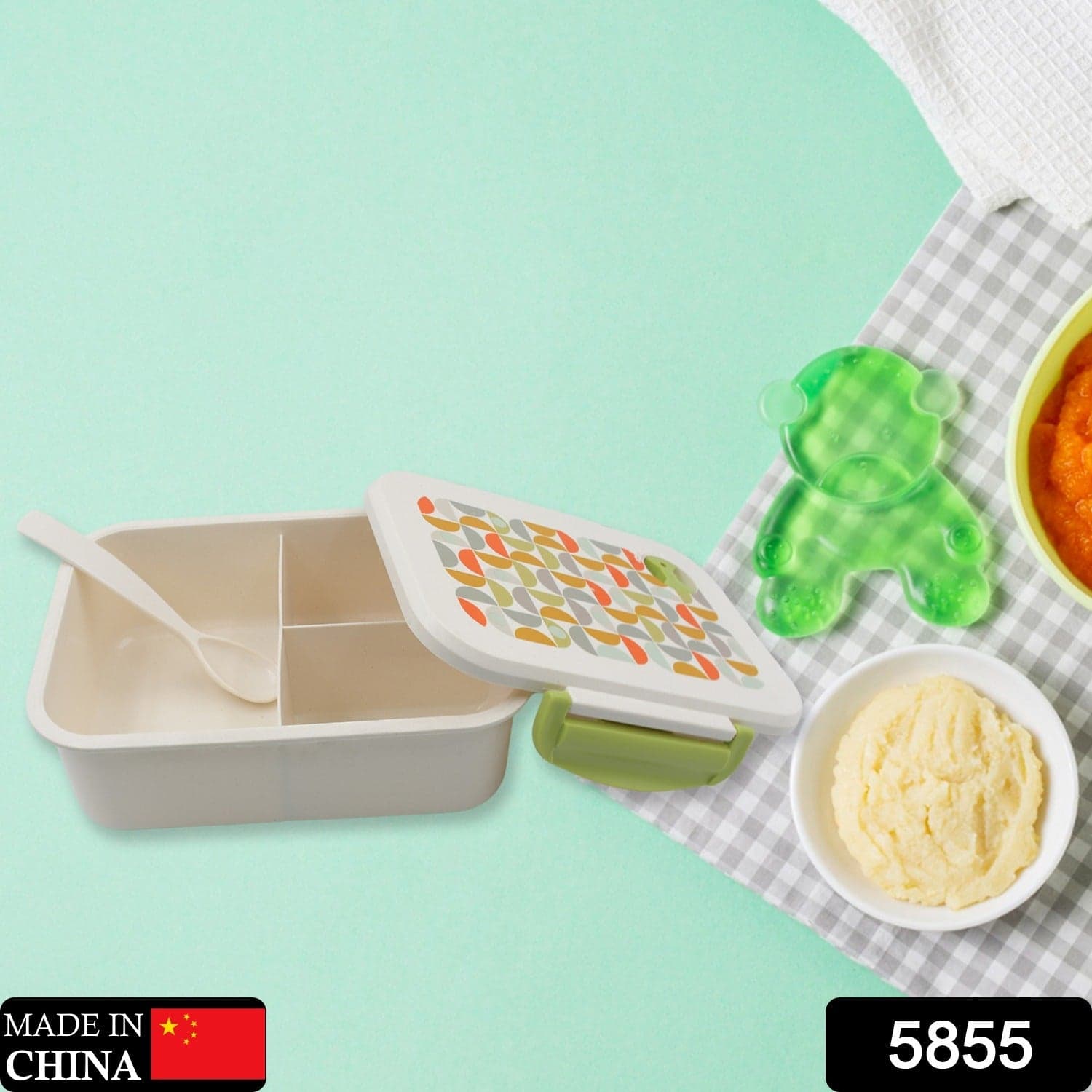 Lunch Box 3 Compartment With Leak Proof Lunch Box & 1 spoon, For School & Office Use thumbnail 2