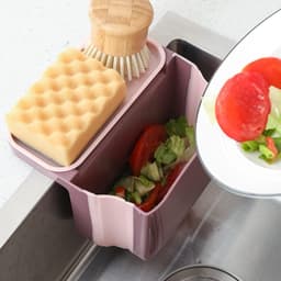 Small Multifunction Sink Drain Basket - Universal & Foldable - Sink Trash Holder Sink Side Storage Drainer Strainer Basket