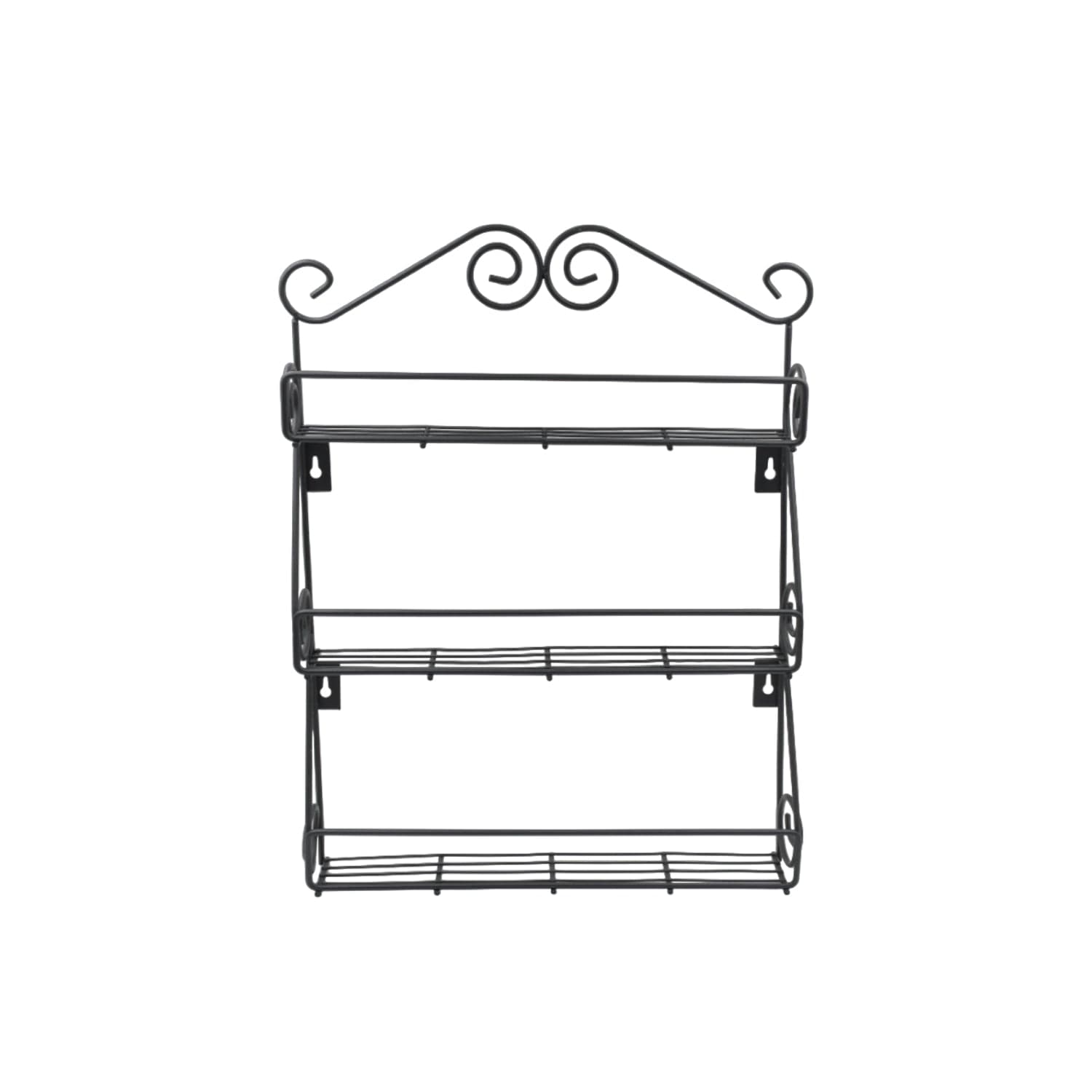 Big Wall Mounted Iron Wall Shelf With 3 Storage Racks For Kitchen thumbnail 4