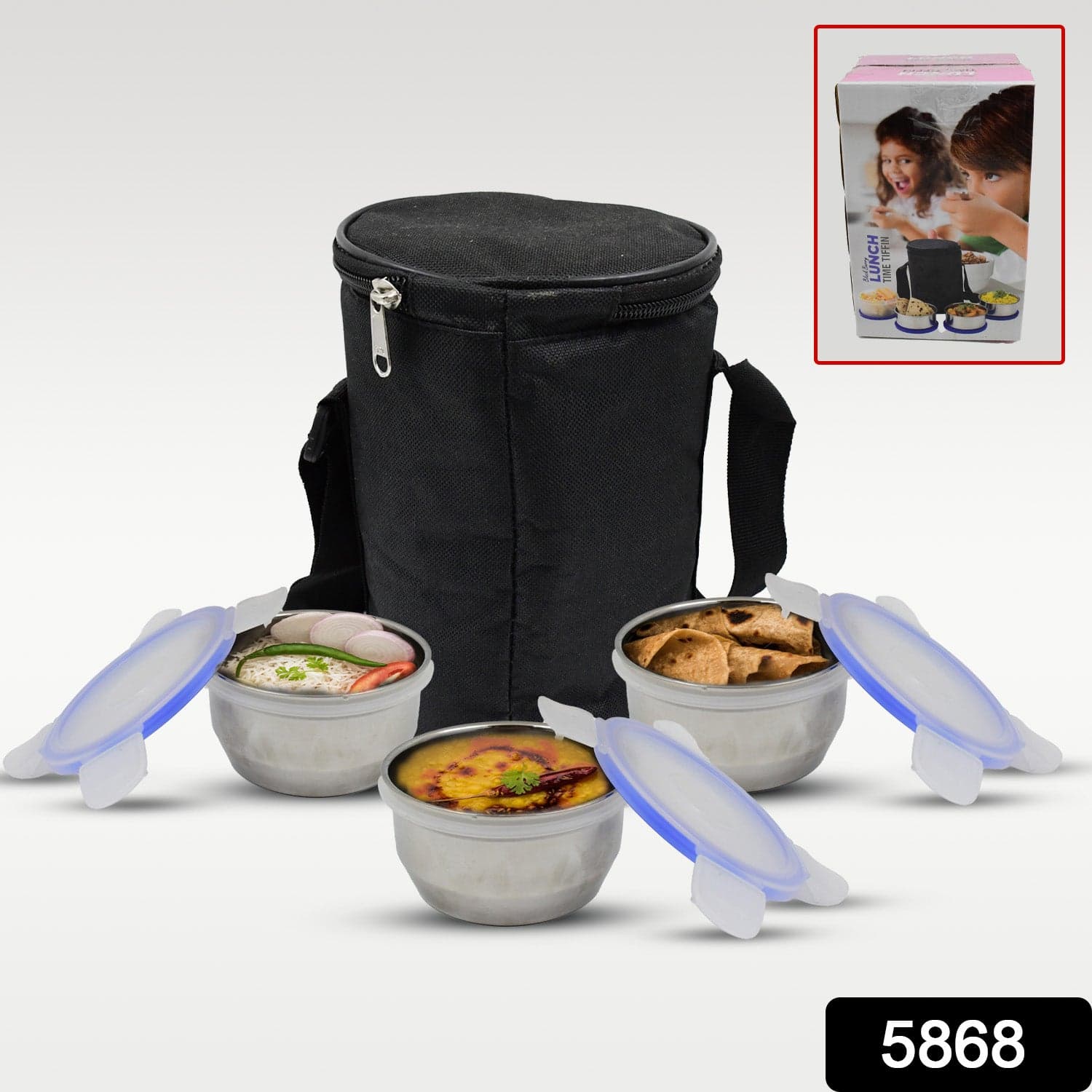 Stainless Steel Lunch Box - Multi-Compartment Airtight Container For Office thumbnail 2