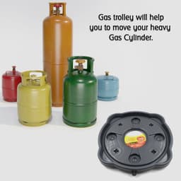 Multipurpose Use, Gas Cylinder Trolley Movable Stand With Wheels, Gas Cylinder Stand, Water Jug Stand, Flower Pot Stand, Oil Tin