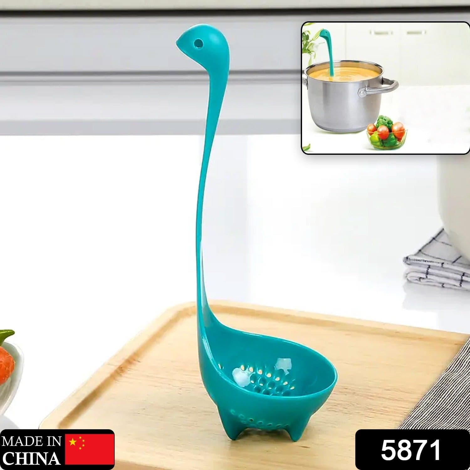 Multifunctional Colander Spoon: Soup Strainer, Long Handle, Kitchen Tool thumbnail 2