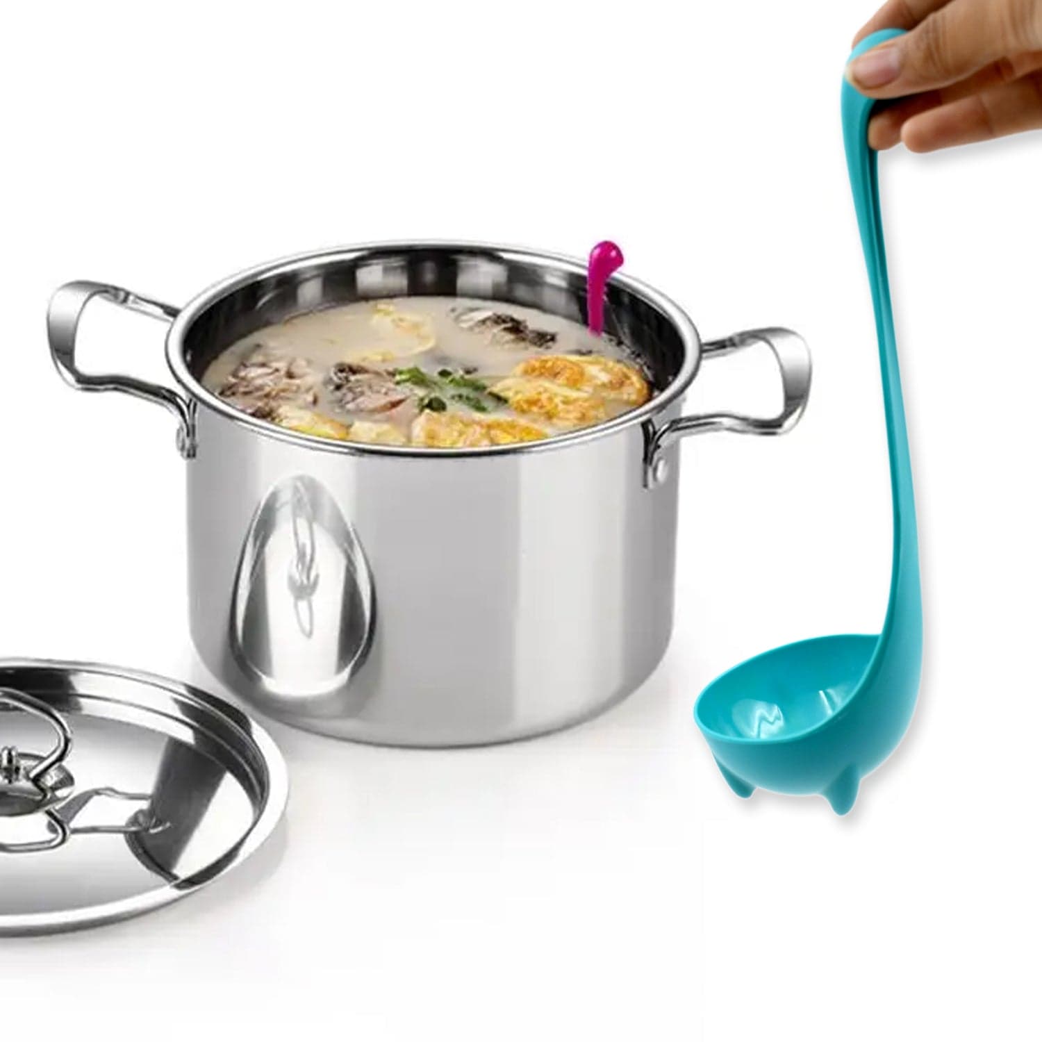 Multifunctional Colander Spoon: Soup Strainer, Long Handle, Kitchen Tool thumbnail 3