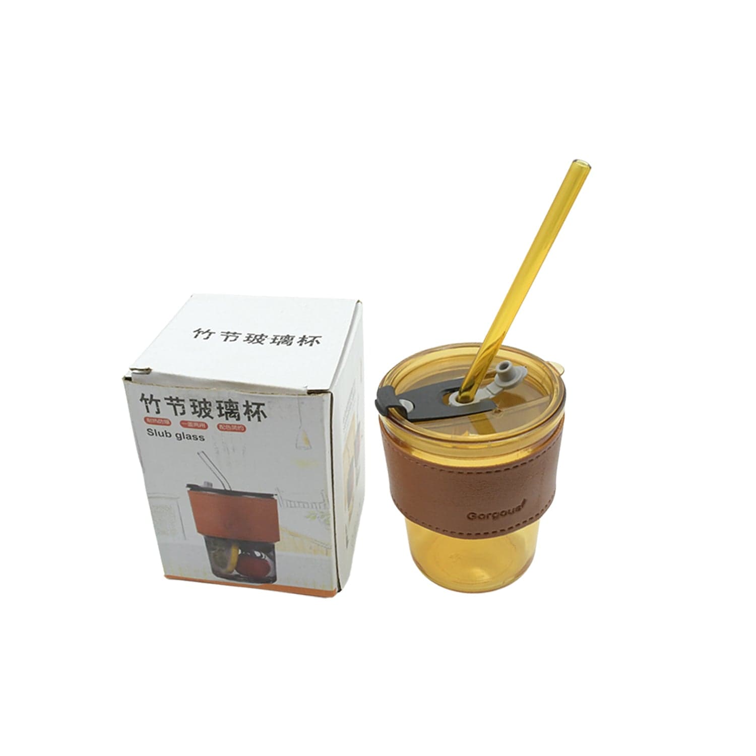 Glass Coffee Mug with Straw & Lid: Perfect for Home & Travel thumbnail 4