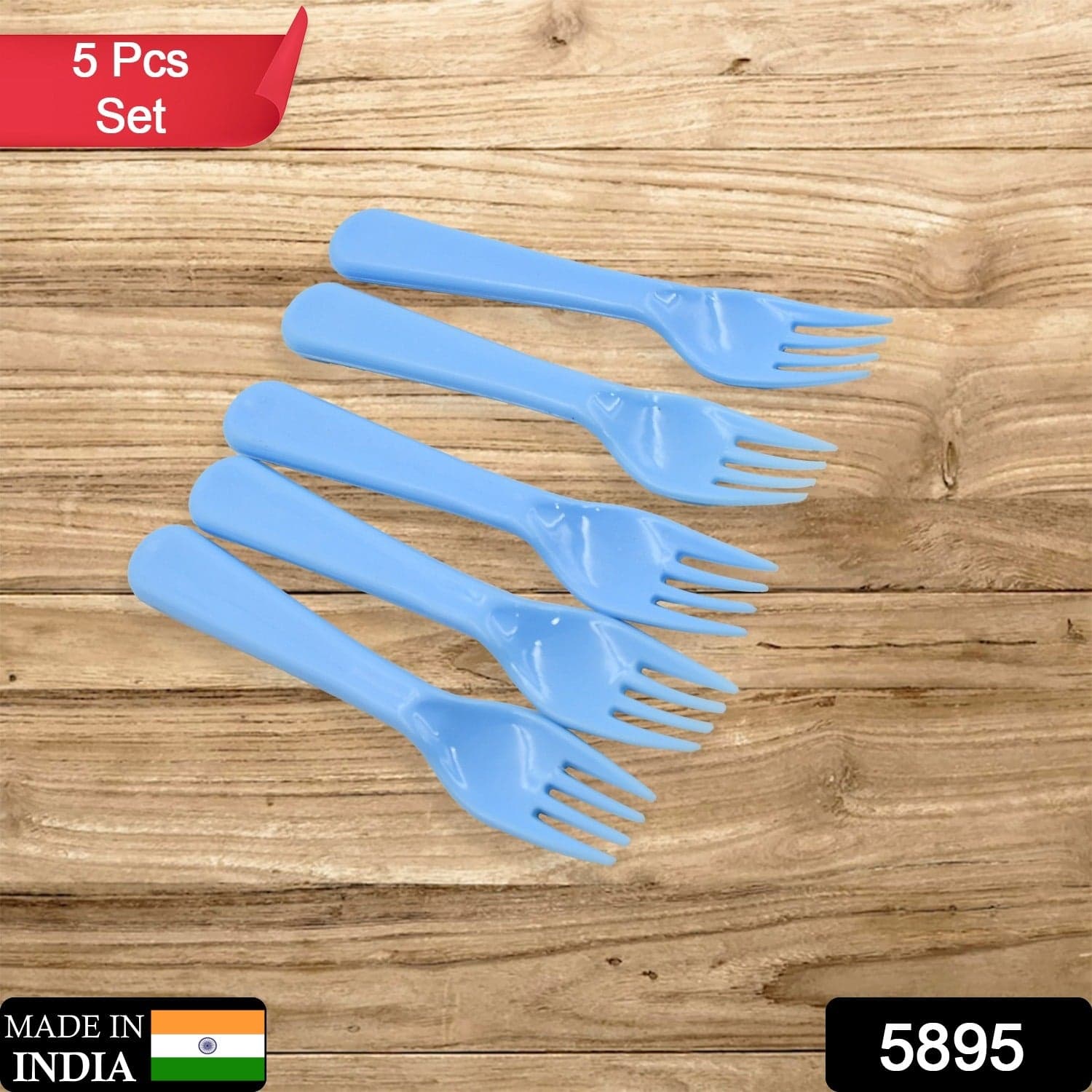 Reusable Premium Heavy Weight Plastic Forks, Party Supplies, One Size, Plastic 5Pc Serving Fork Set For Kitchen, Travel, Home (5Pc) thumbnail 2