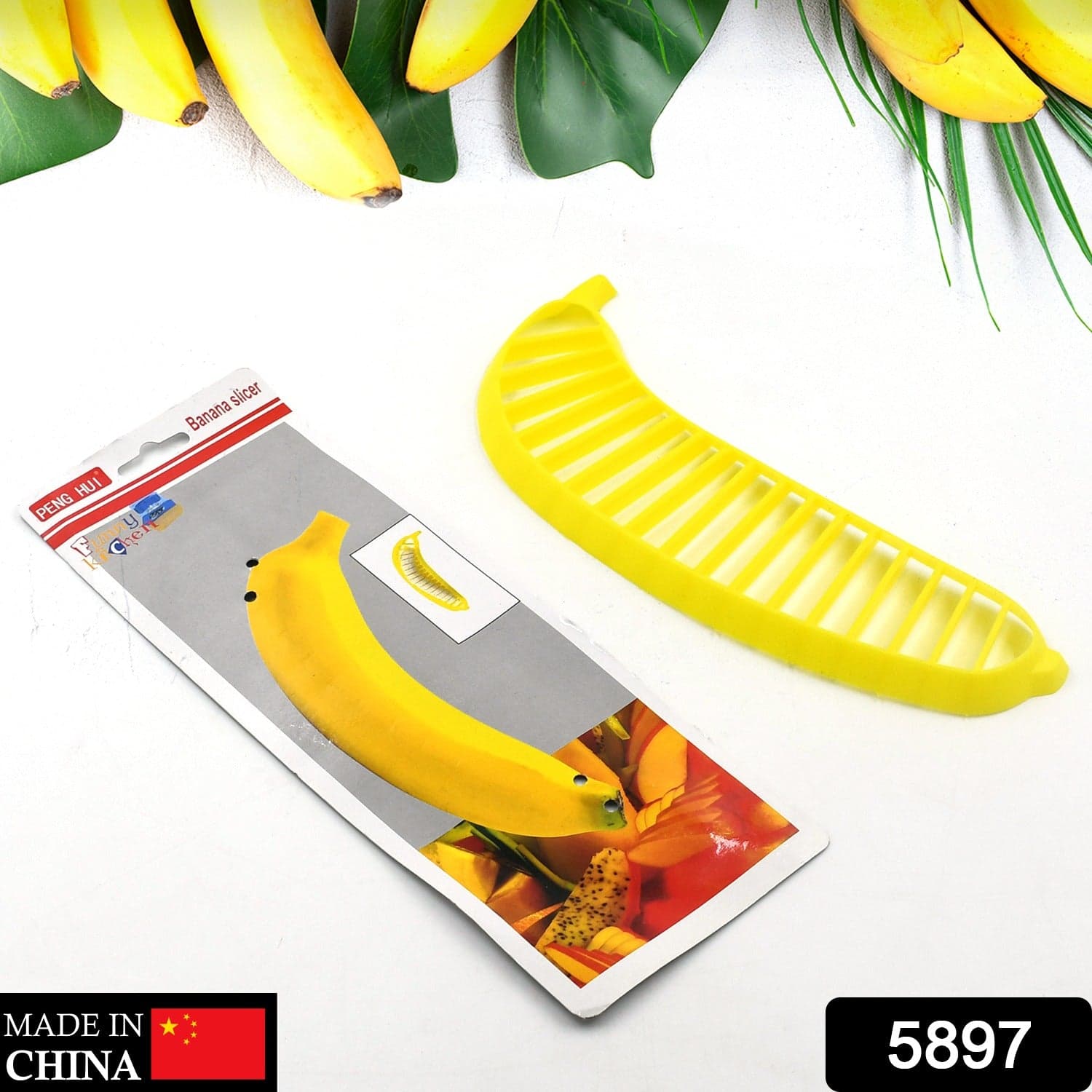 Banana Slicer- Perfect for Fruit Salads Handle Plastic Banana Fruit Slicer Cutter Chopper thumbnail 2