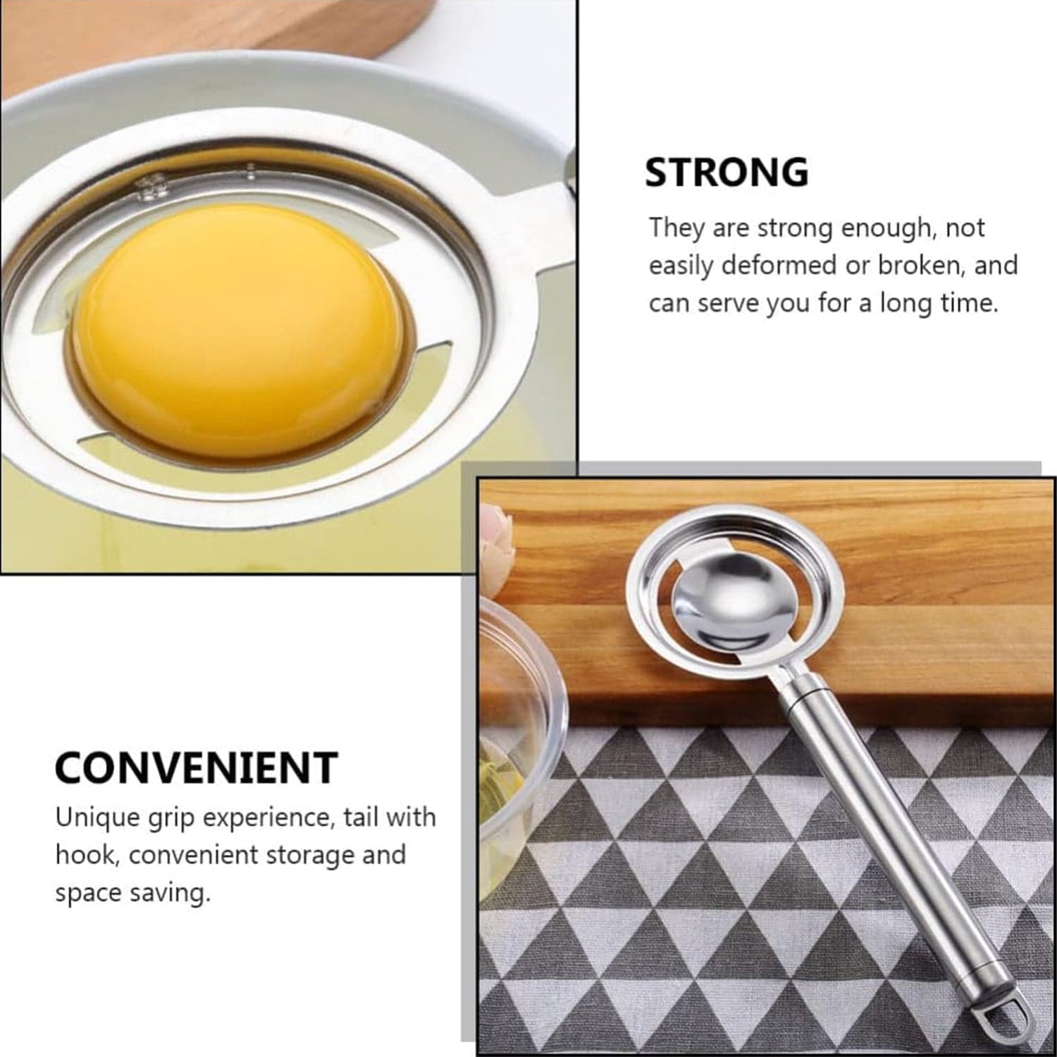 Kitchen Tools Egg Yolk White Separator Stainless Steel thumbnail 7
