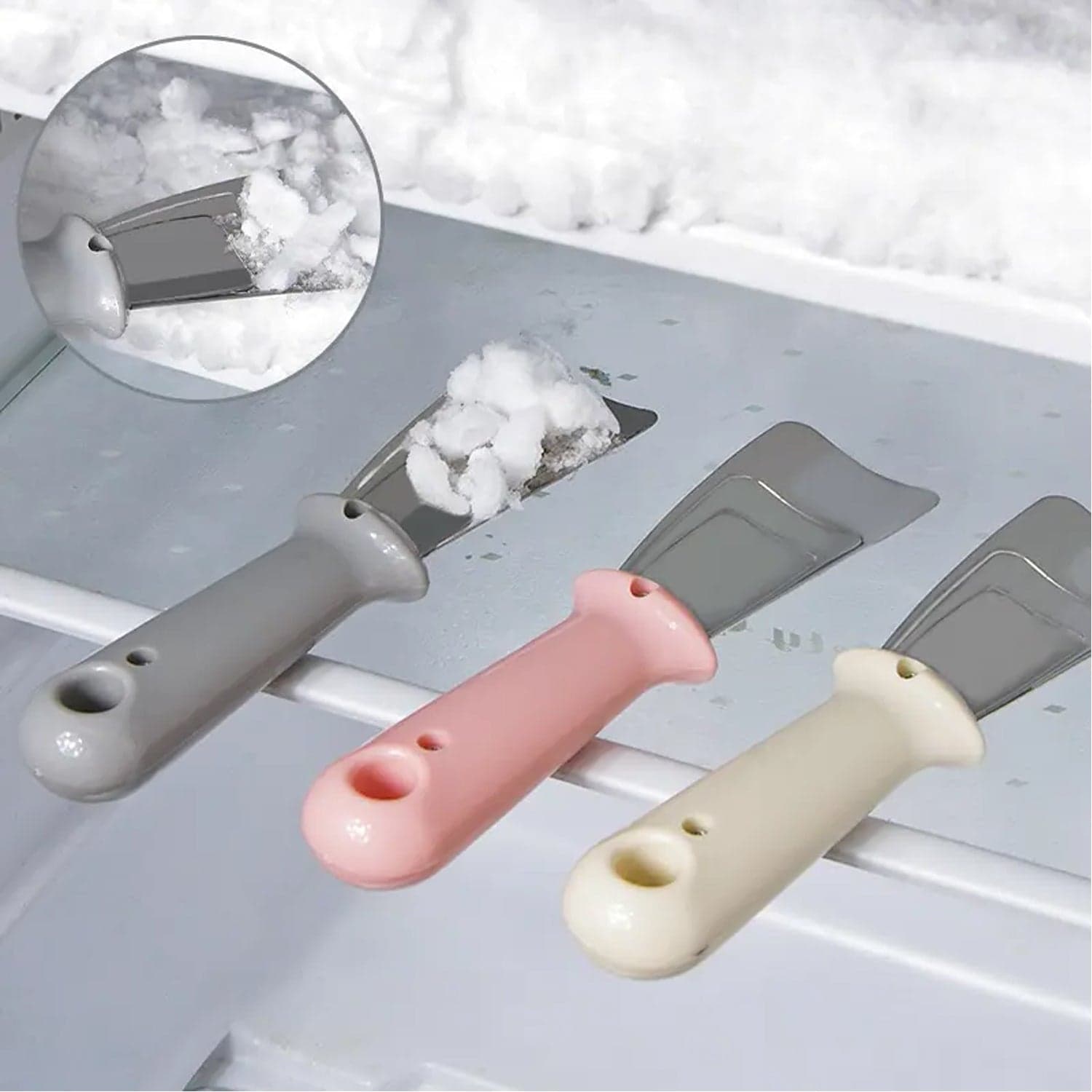 Ice Remover Scoop, Non Slip Ergonomic Design Compact Size Freezer Shovel Anti Rust For Refrigerator (1Pc) thumbnail 1