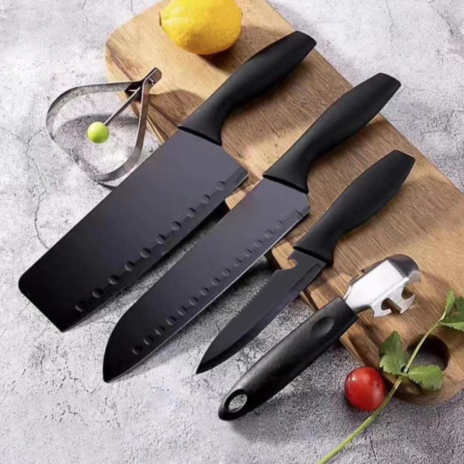Stainless Steel Chef Knife Set, 5pc Kitchen Cutlery thumbnail 1