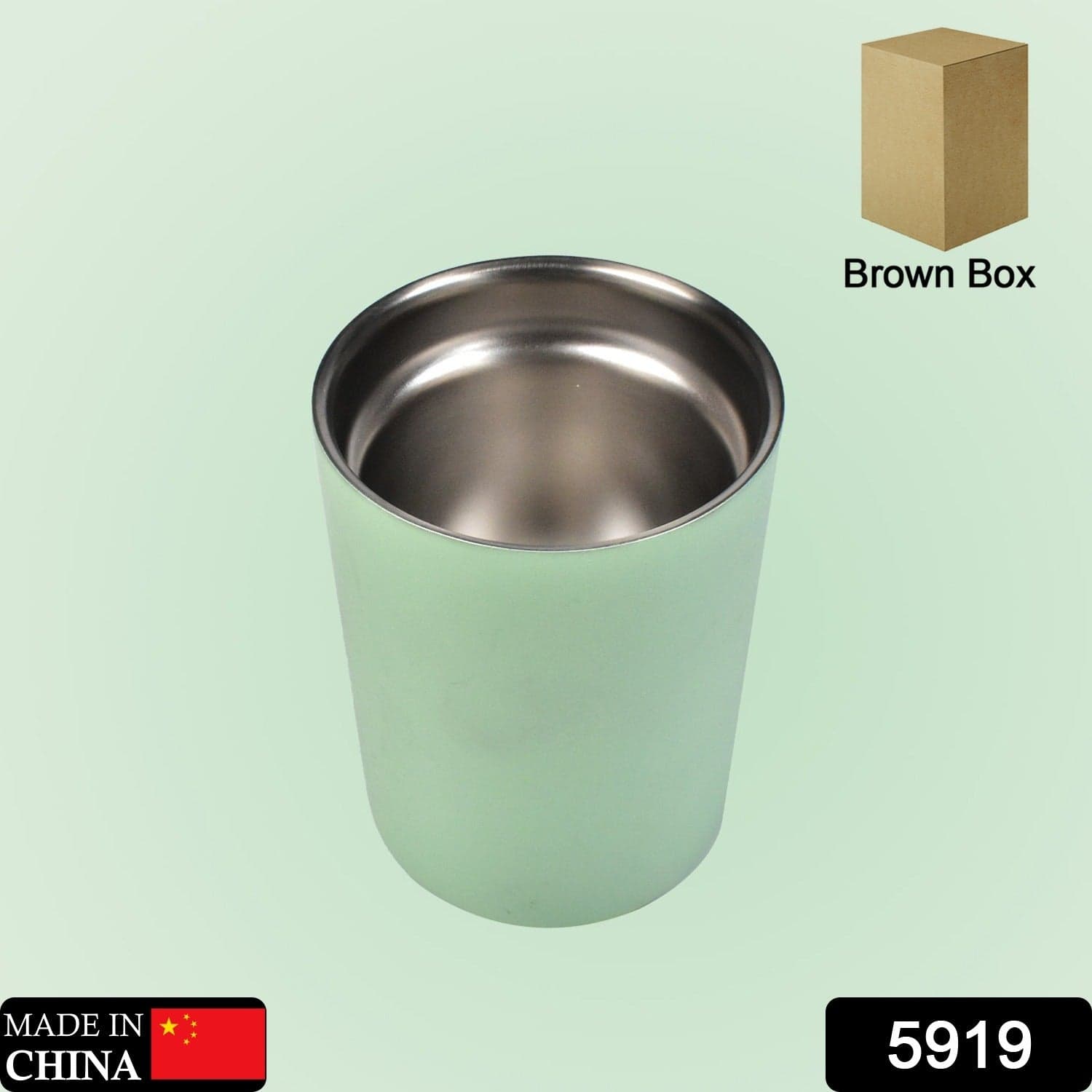 Vacuum Glass 304 Stainless Steel Home Office Lidless Anti-Scald Water Cup Drink Mug thumbnail 2