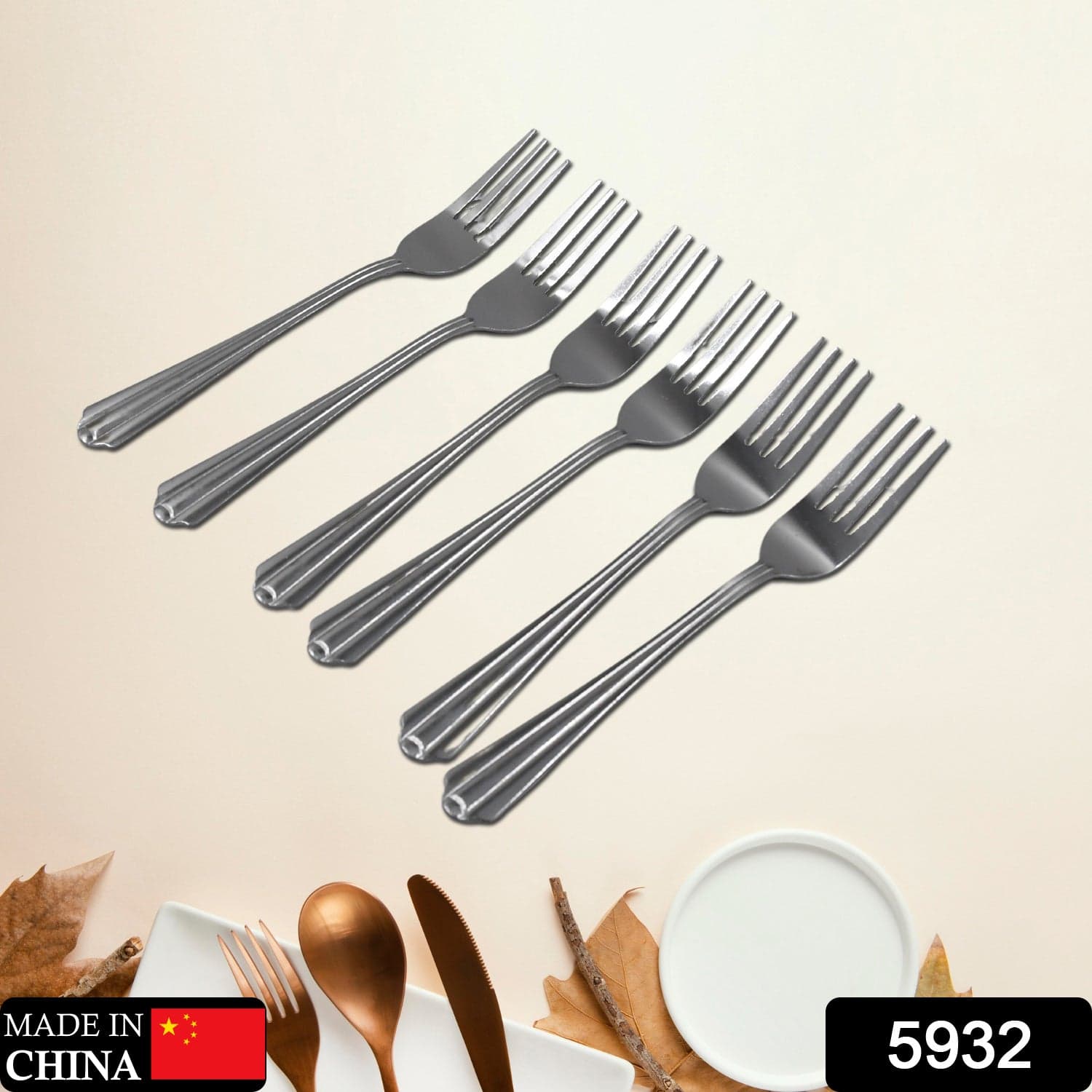 STEEL FORKS SET OF 6 - FORK SET FOR HOME AND KITCHEN FORK HIGH QUALITY PREMIUM FORK SET (6 PC SET ) thumbnail 2