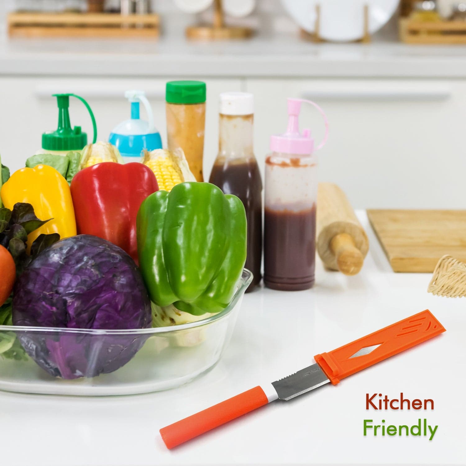 Stainless Steel Knife For Kitchen Use, Knife Set, Knife & Non-Slip Handle With Blade Cover Knife thumbnail 5